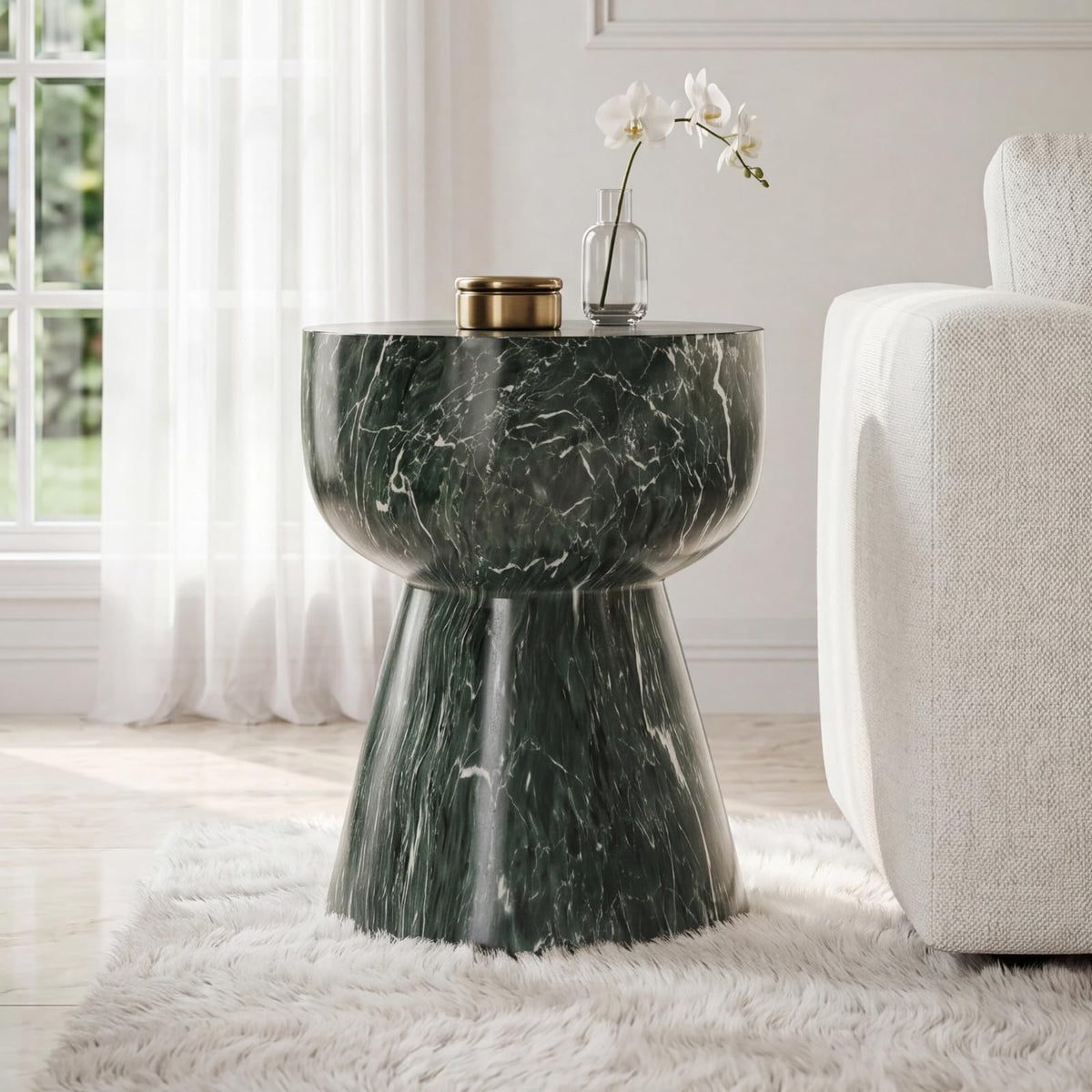 16" Hourglass MgO Indoor & Outdoor End Table