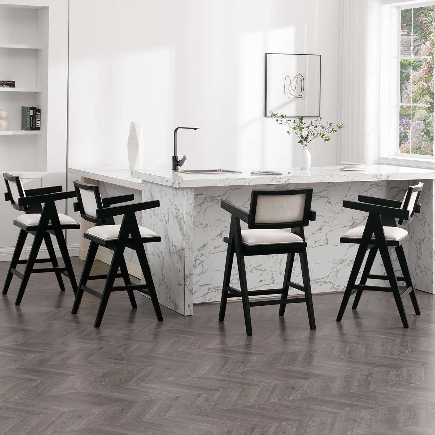 Janoray 26" Vintage Wood Counter Height Bar Stools Set of 2 - 5804CS