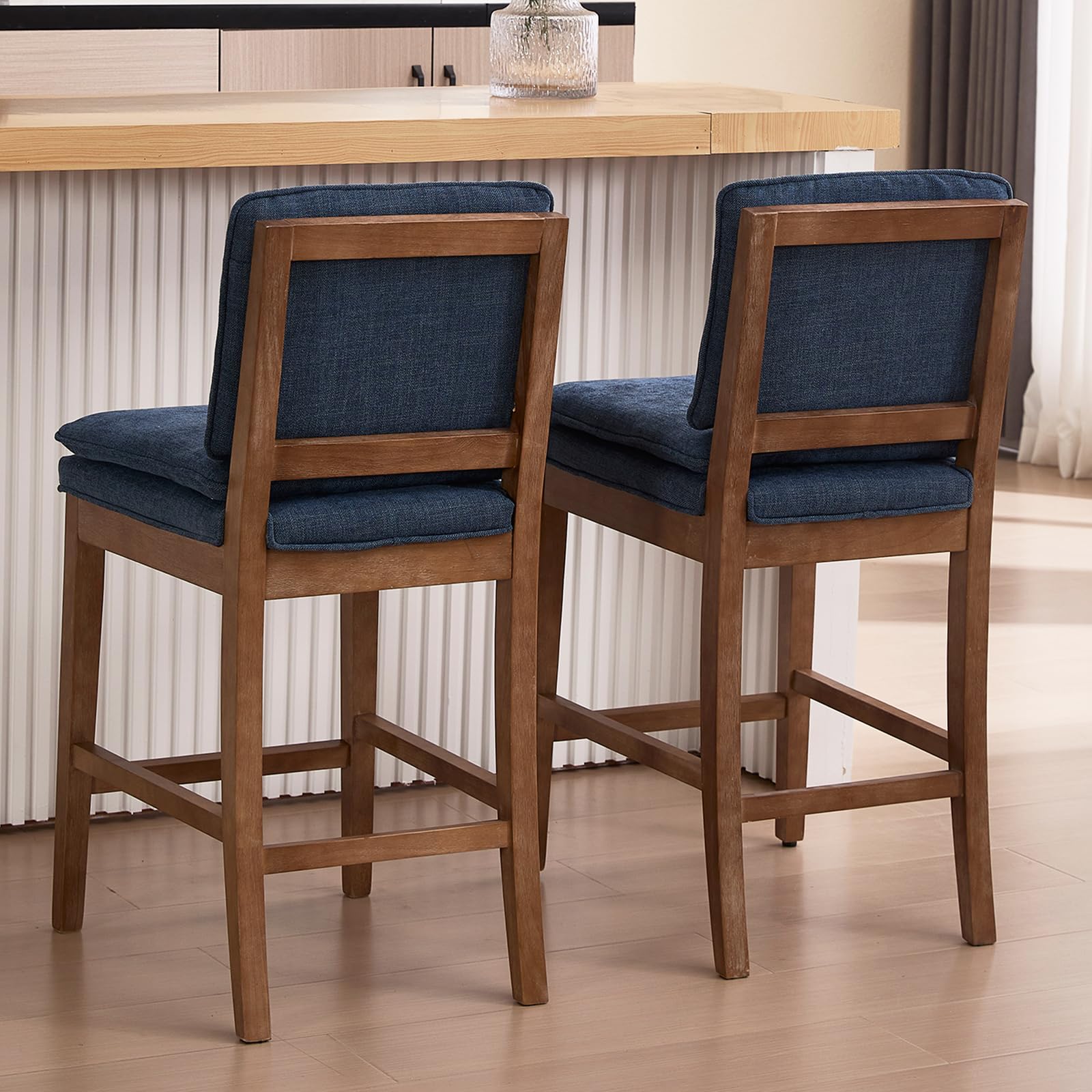 Janoray 26” Removable Double Cushion Counter Height Bar Stools Set of 2 - 5825CS