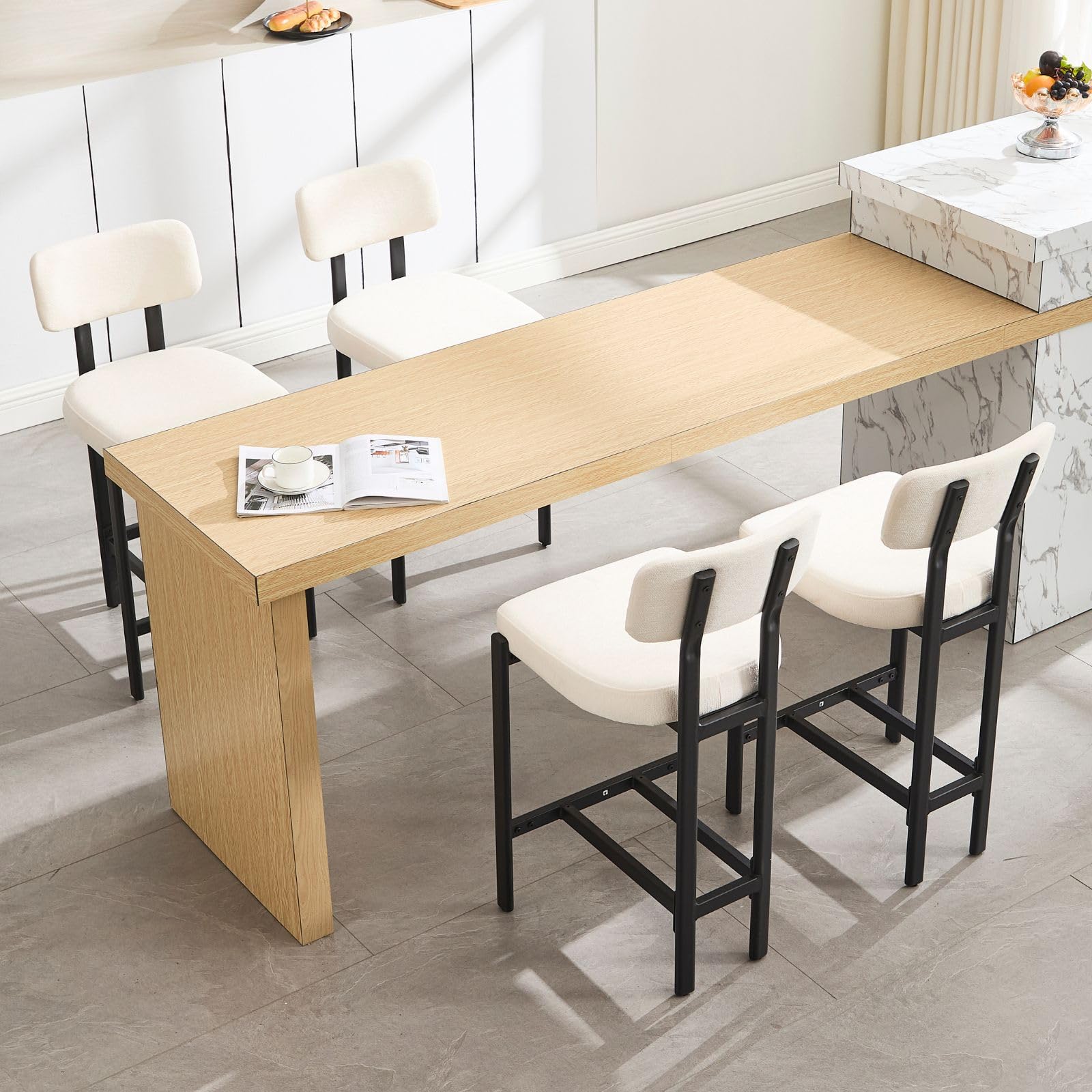 VESCASA 26"H Leather Counter Stools stools  Set of 2 - 24807CS