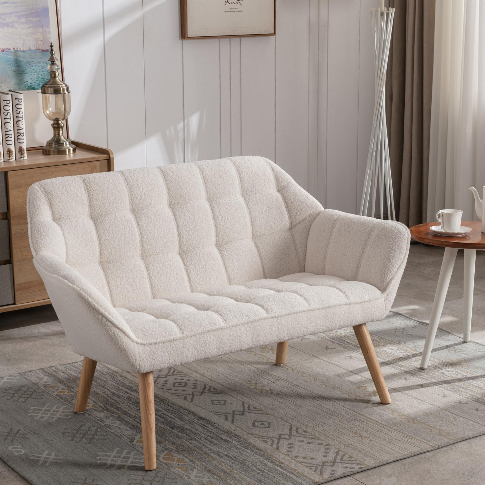 ROCITY 48" Modern Velvet Small Loveseat Sofa - 8904AC