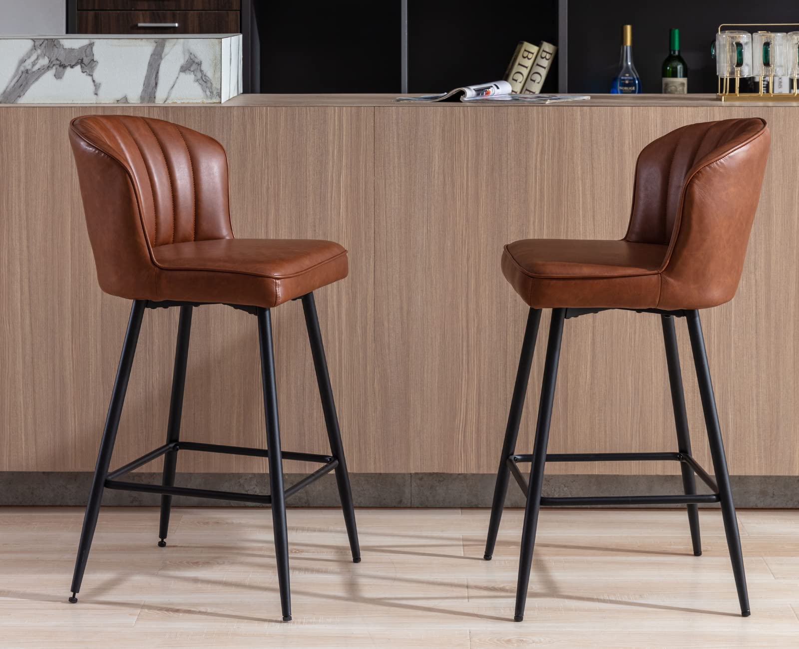 CIMOTA 25.5"H Curved Back Counter Stools Set of 2 - 8684CS