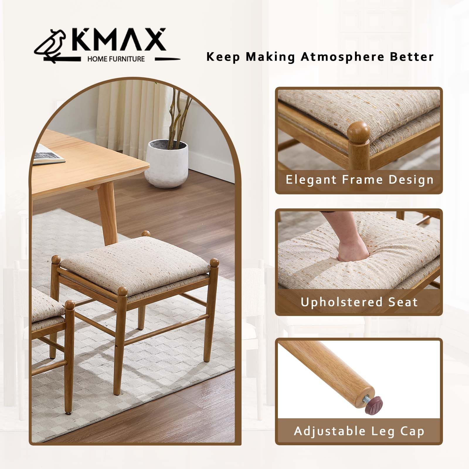 Kmax 19 Inch Backless Ottoman 1 PCS - XX002OT