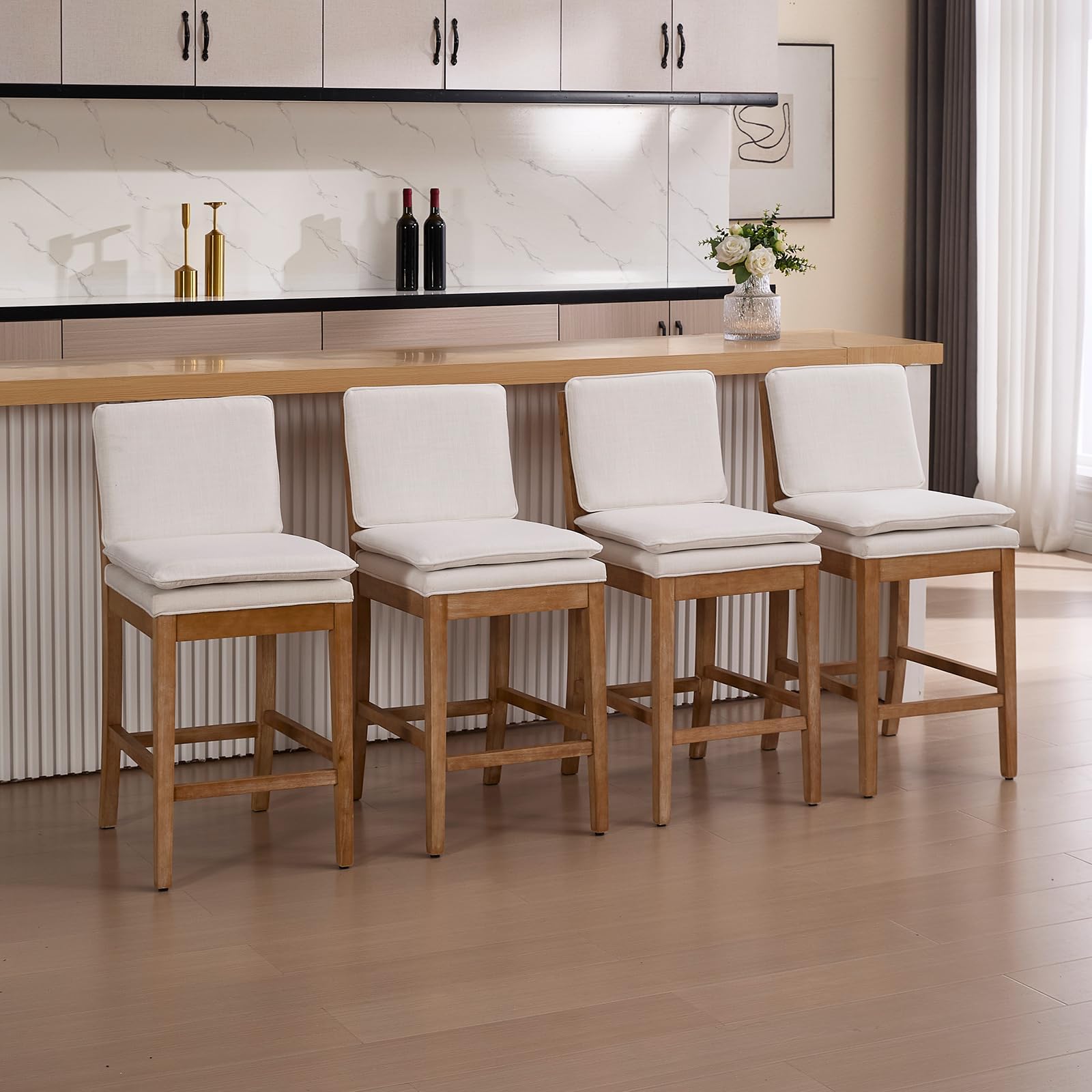 Janoray 26” Removable Double Cushion Counter Height Bar Stools Set of 2 - 5825CS