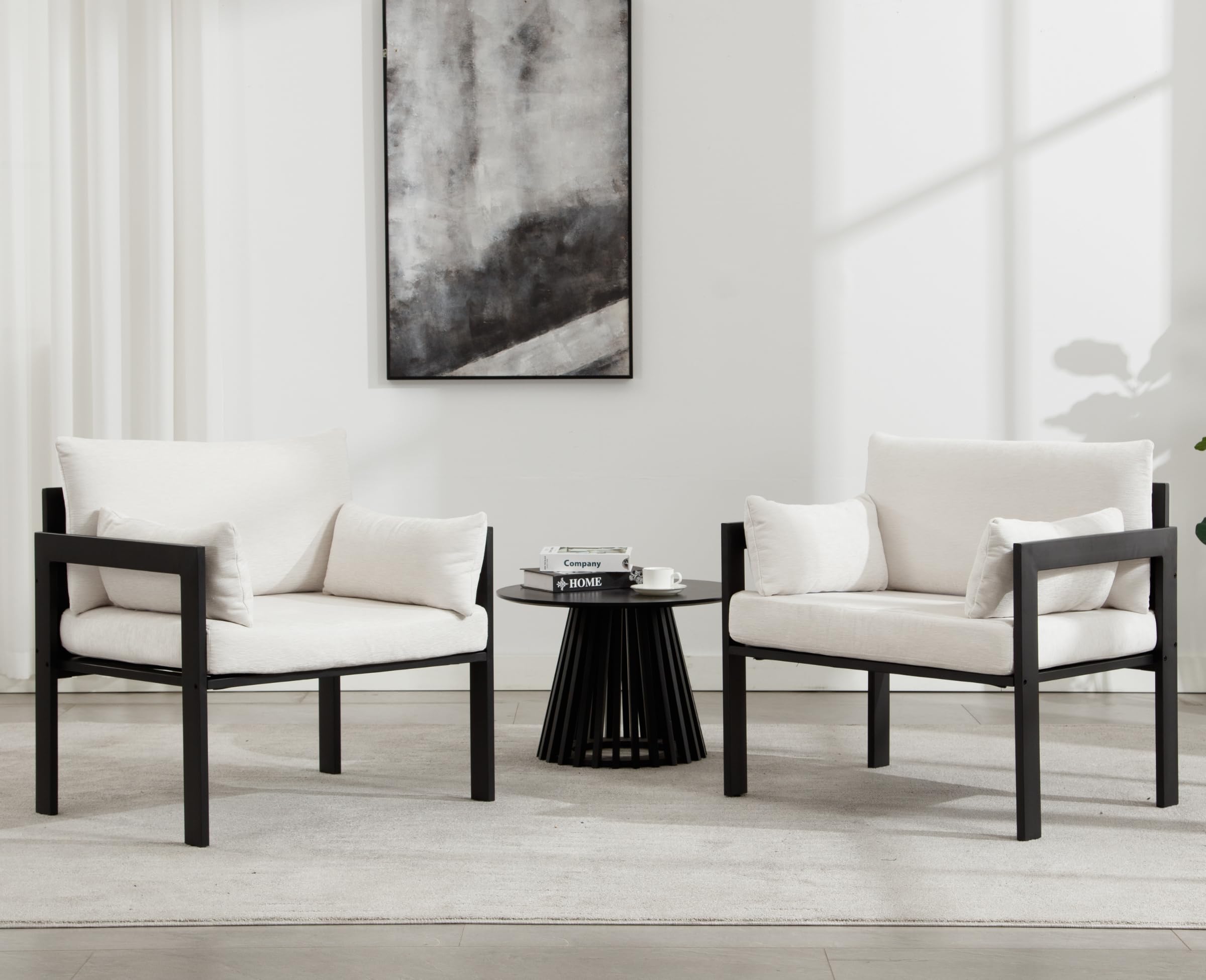 EALSON Modern Fabric White Sofa 1 PCS - 2010SF