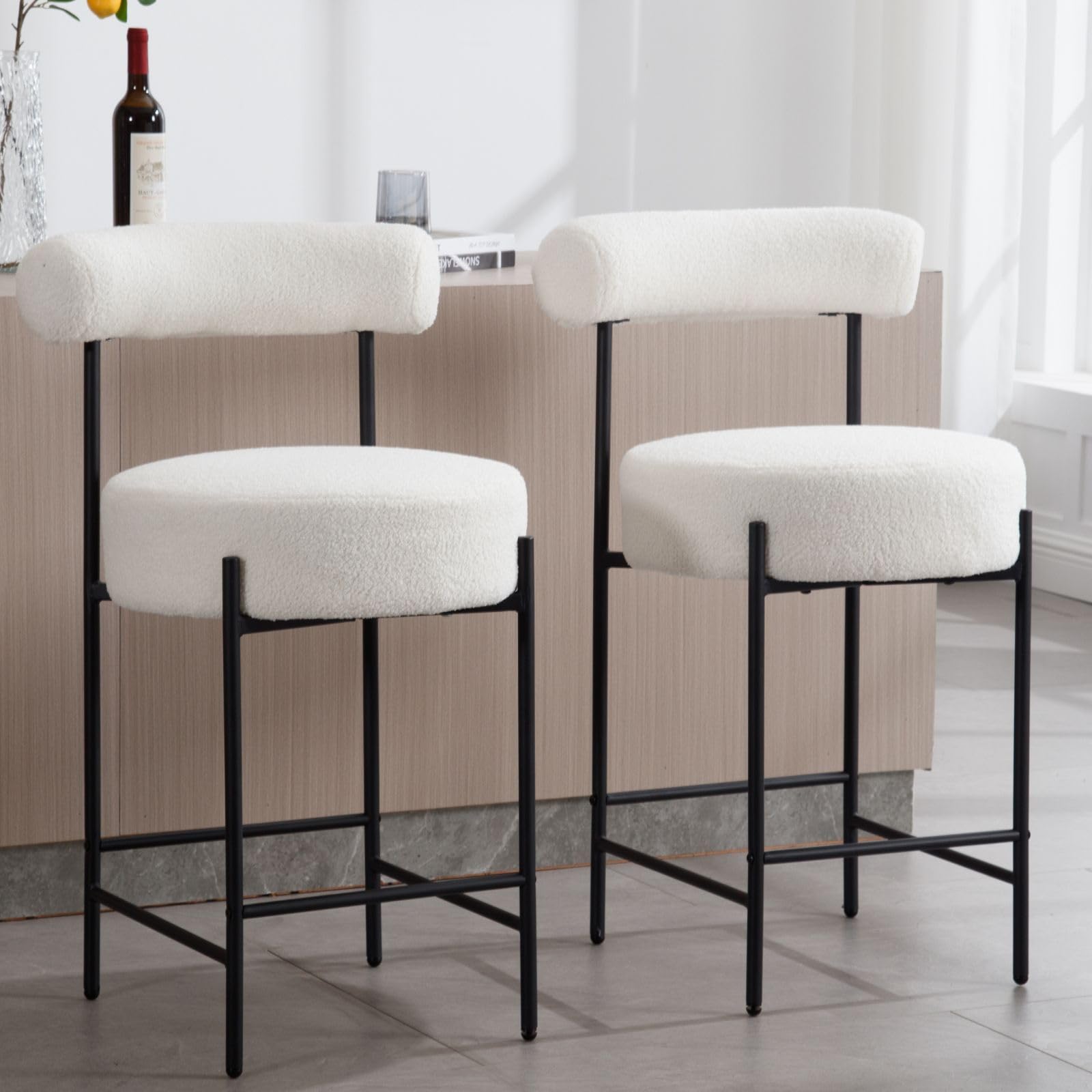 ROCITY 26"H Barrel Counter Stools Set of 2 - 11002CS