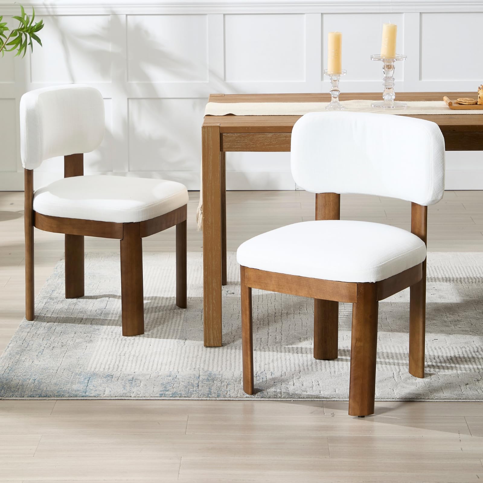 Curved Backrest Dining Room Chairs Set of 2 - 10086DC