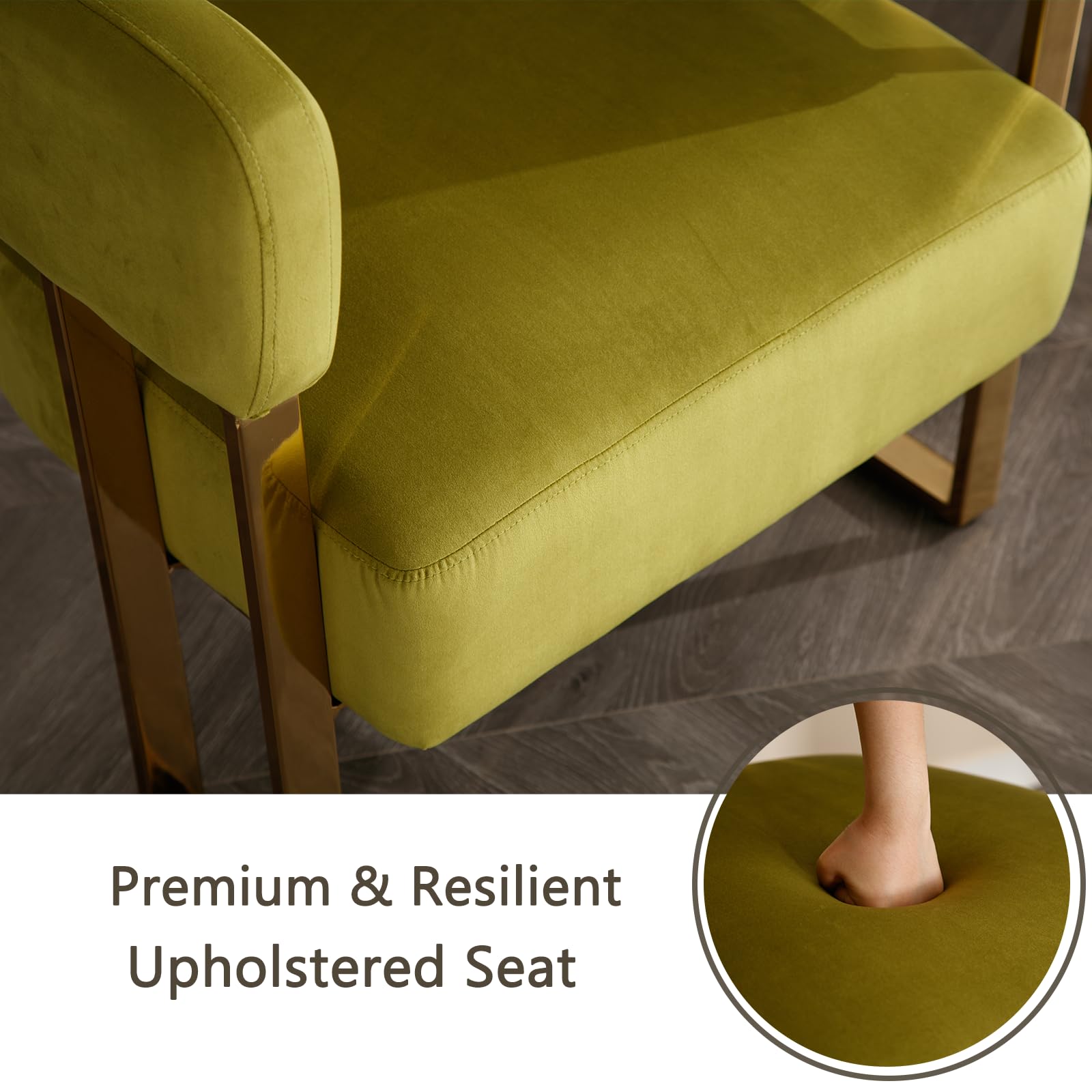 ZH4YOU Accent Chairs with Gold Metal Legs 1 PCS - 72005AC