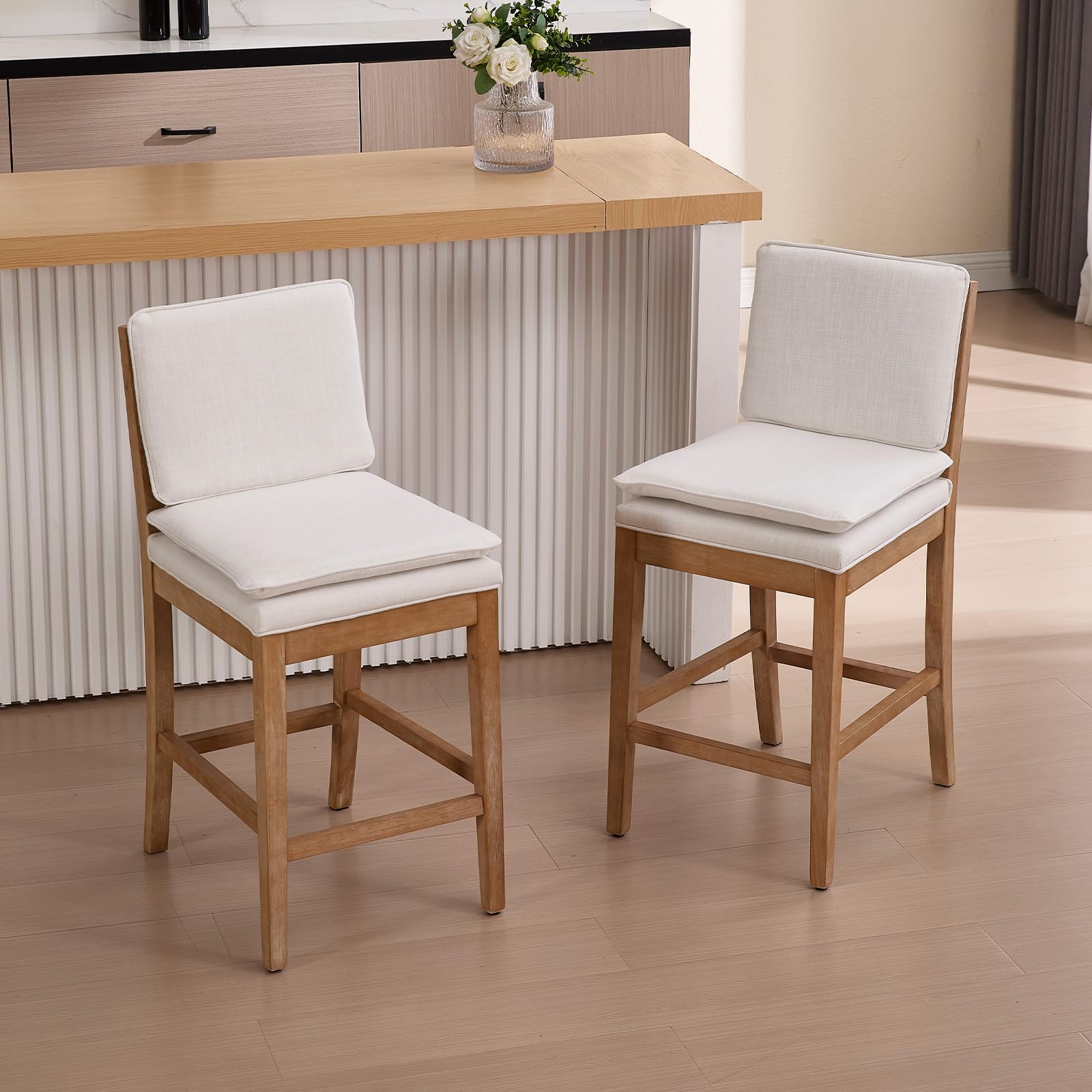 Janoray 26” Removable Double Cushion Counter Height Bar Stools Set of 2 - 5825CS