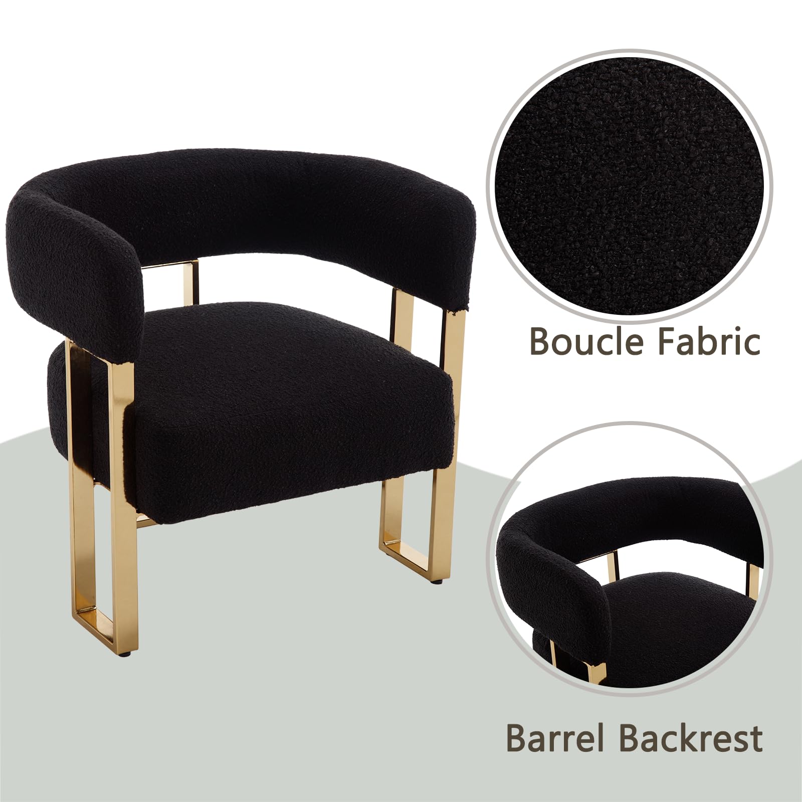 ZH4YOU Accent Chairs with Gold Metal Legs 1 PCS - 72005AC