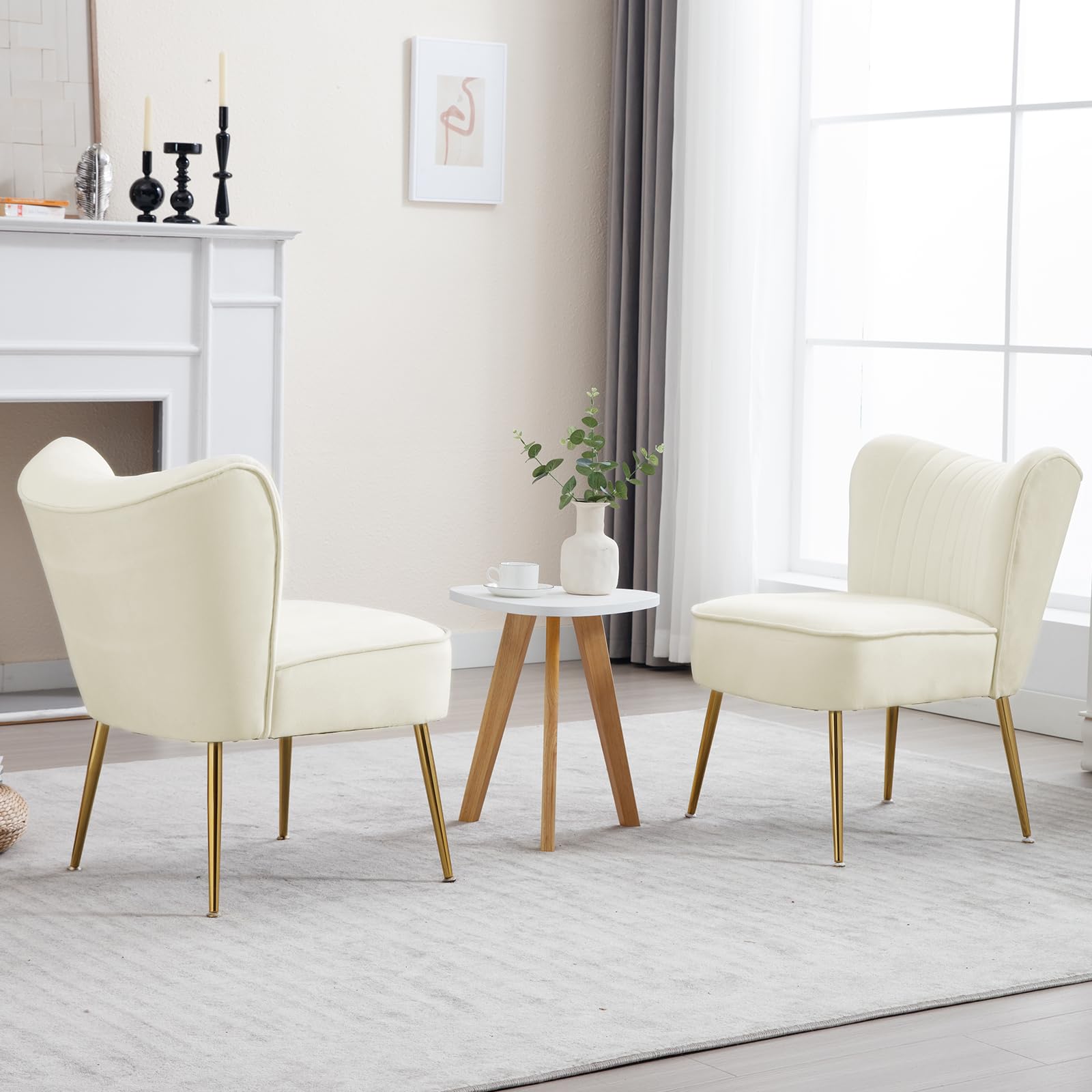 CHICAURA Mid Century Armless Accent Chair Set of 2 - XXX6AC