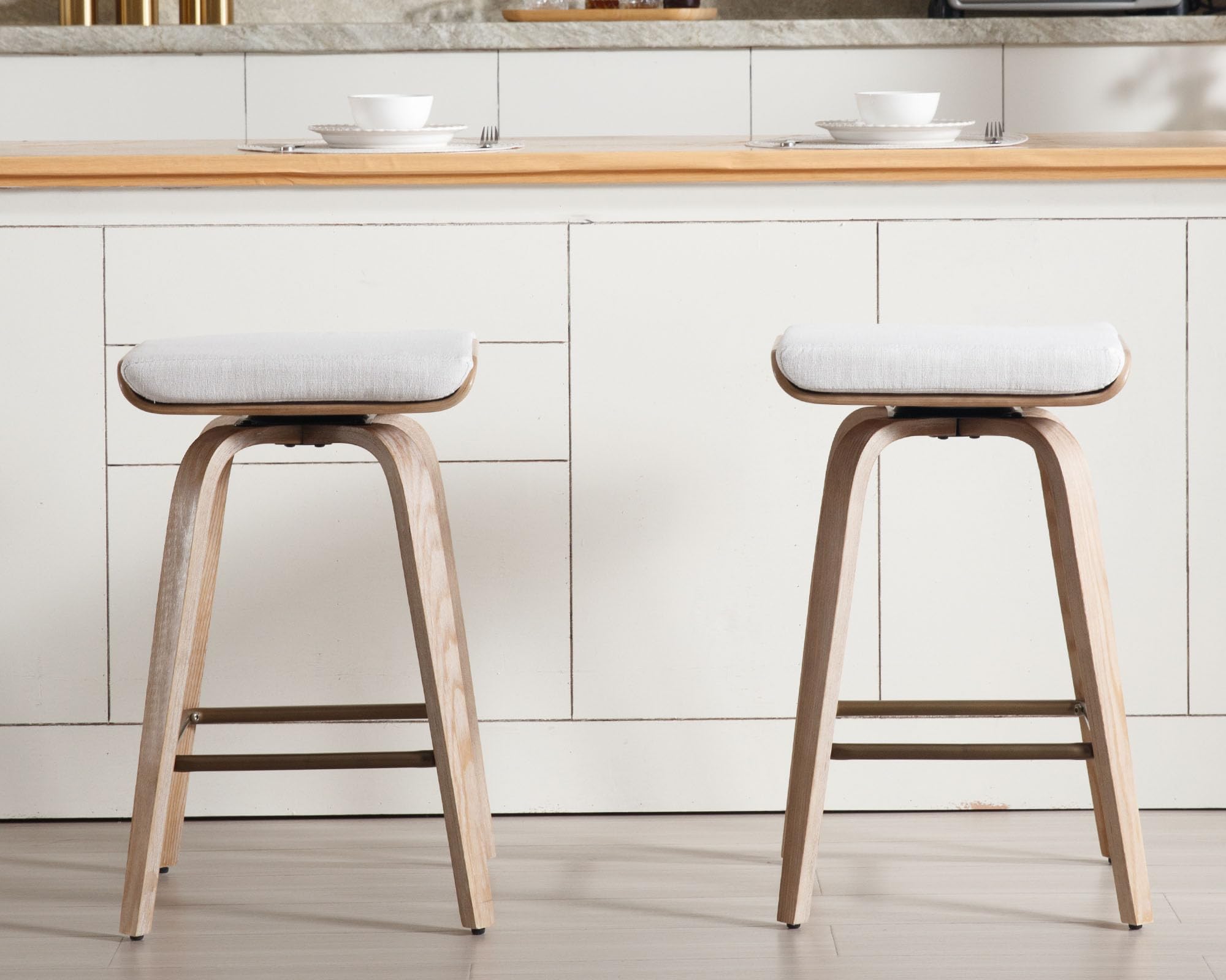 VESCASA 26" Backless Swivel Counter Stools Set of 2 - 1710CS