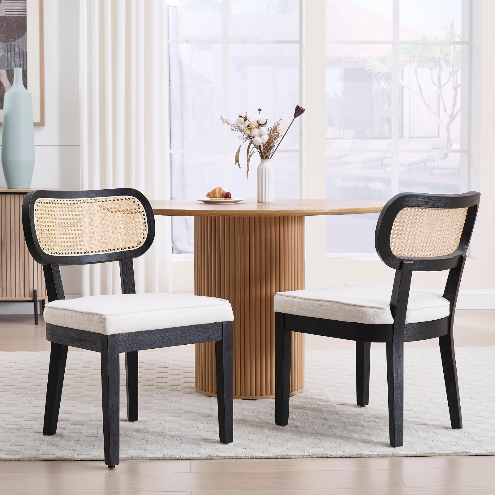 Janoray Rattan Cane Back Dining Chairs Set of 2 - 10084DC