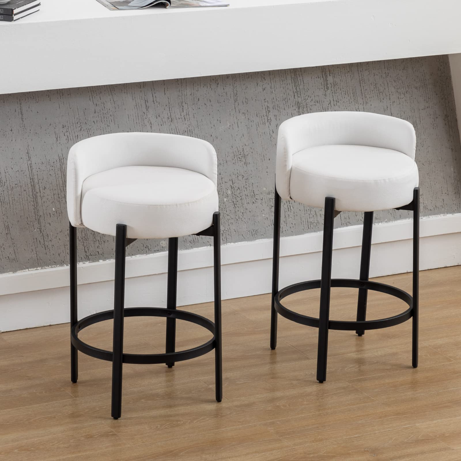 VESCASA 26"H Low Back Counter Height Bar Stools Set of 2 - 5108CS