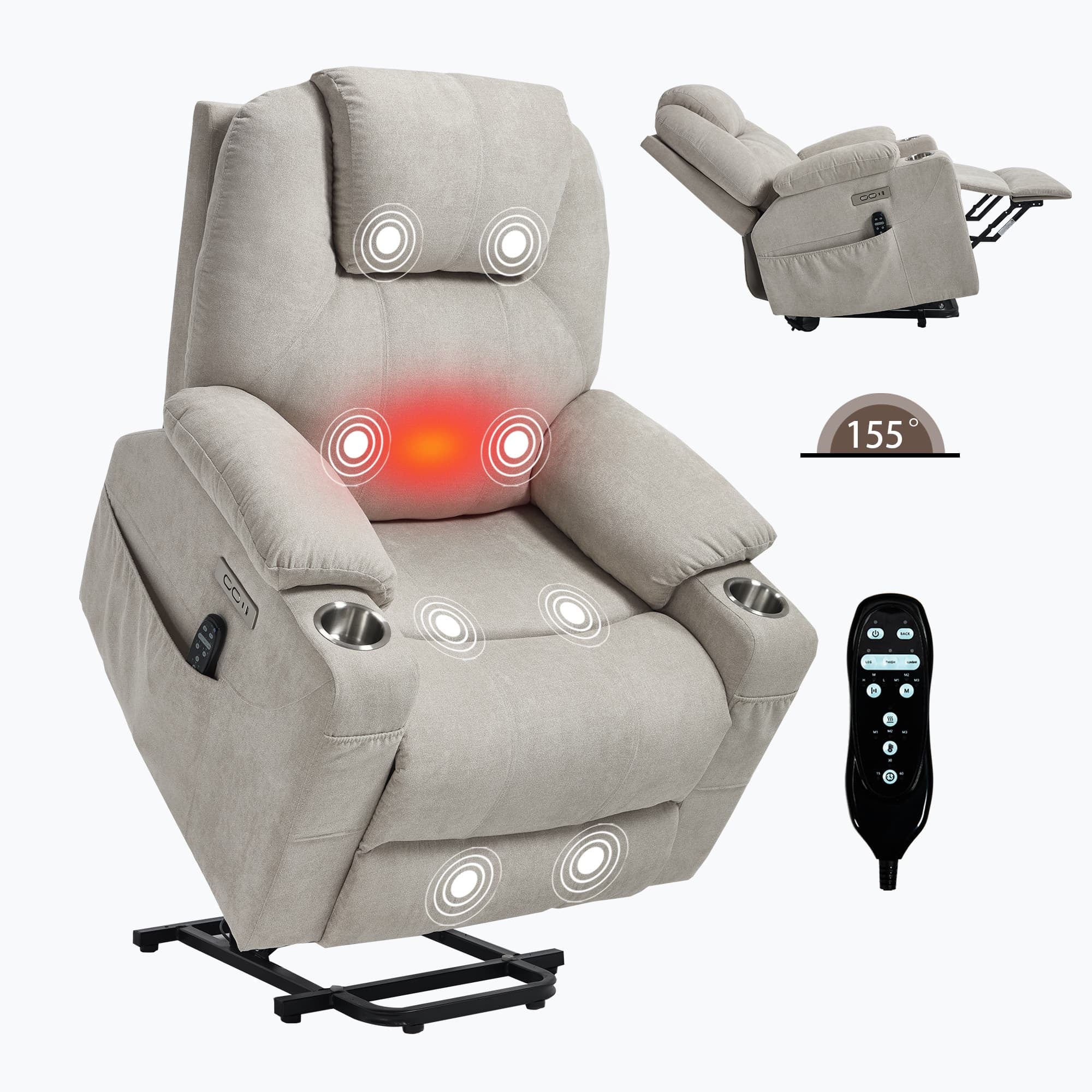heated vibrating massage recliner Massage Rocker Recliner Chair with Vibration Massage and Heat Ergonomi –  JONPONY main image 0