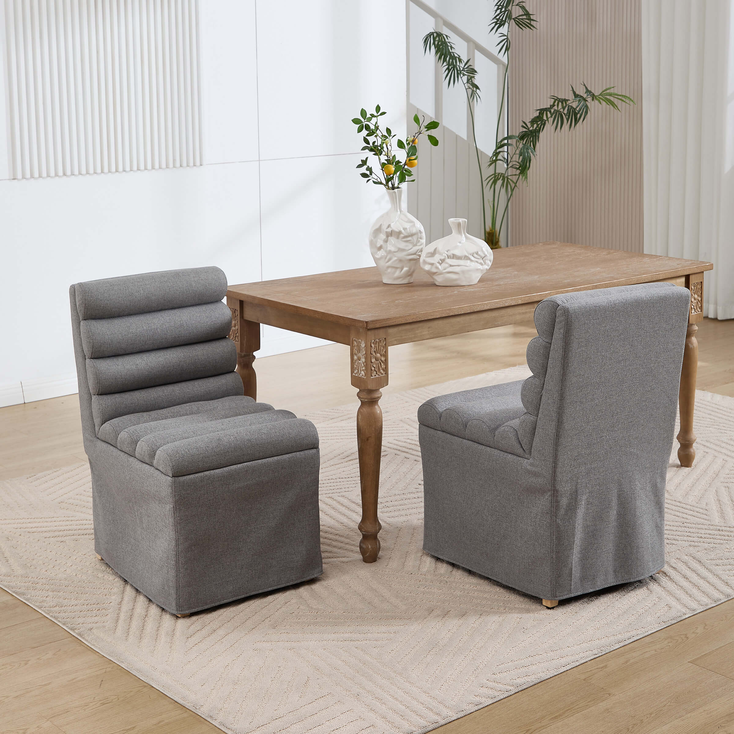 KMAX Parsons Dining Chairs Set of 2 with Cylindrical Cushion - 10127DC