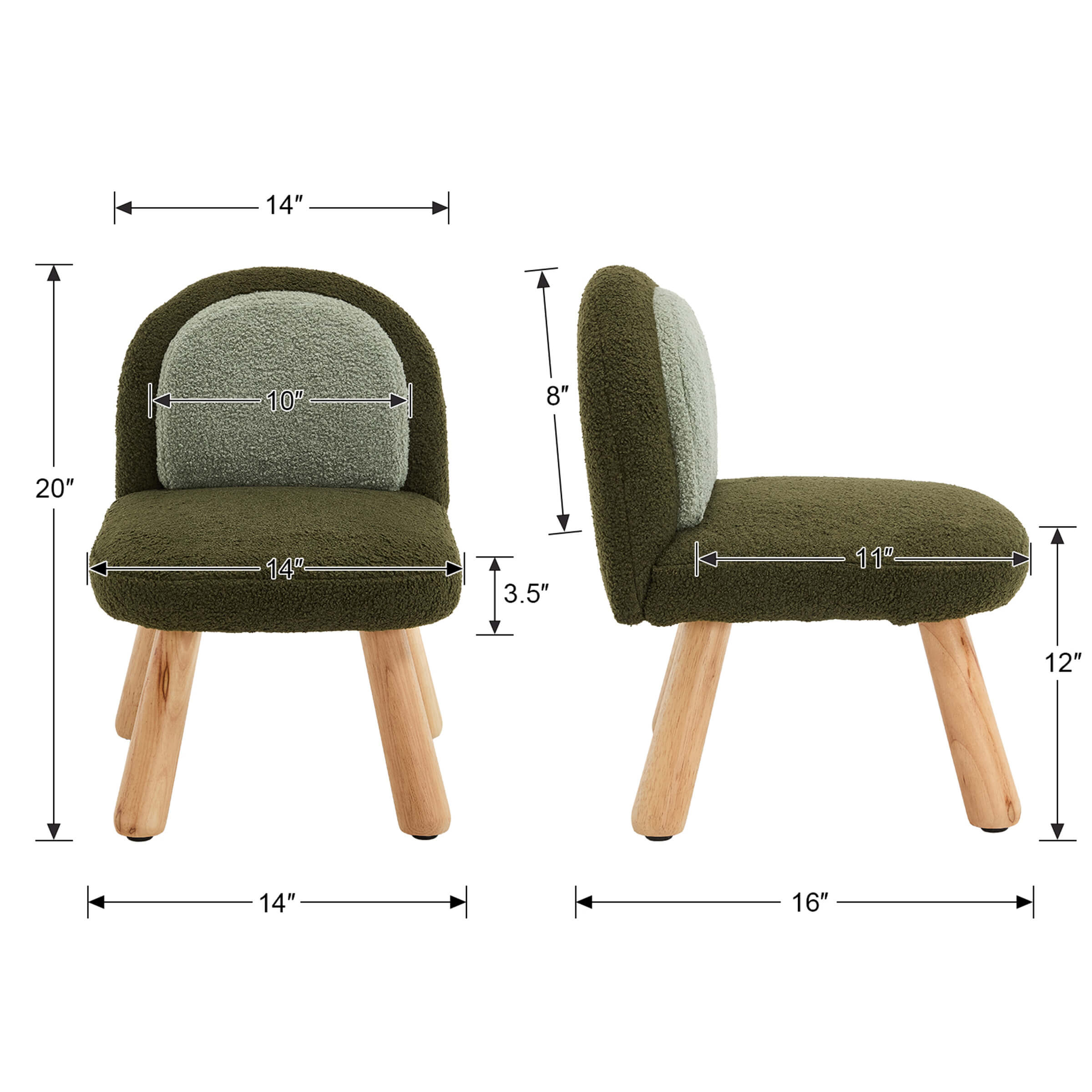 KMAX Soft Round Shape Sherpa Kids Chair - 4016KC