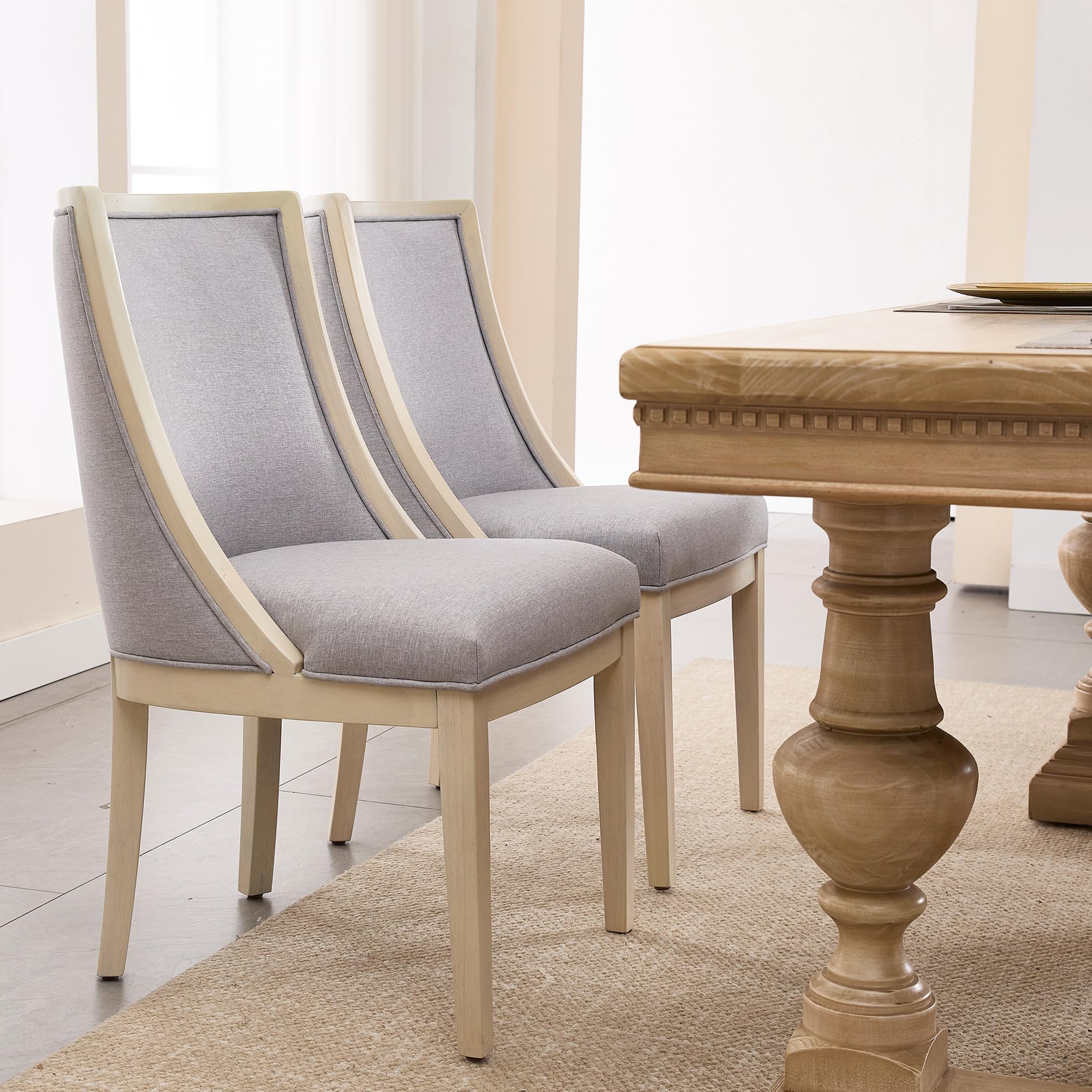 Kmax Farmhouse Curved High Back Dining Chairs Set of 2 - 02111DC