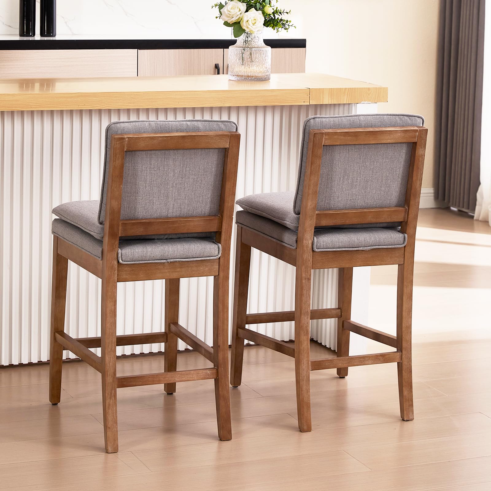 Janoray 26” Removable Double Cushion Counter Height Bar Stools Set of 2 - 5825CS