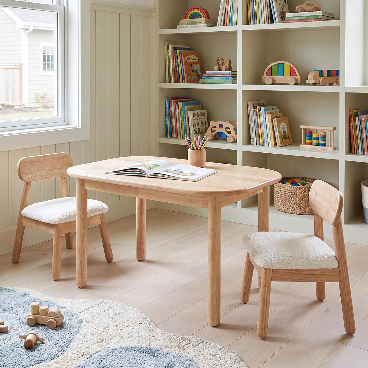 36" Solid Rubberwood Kids Activity Table