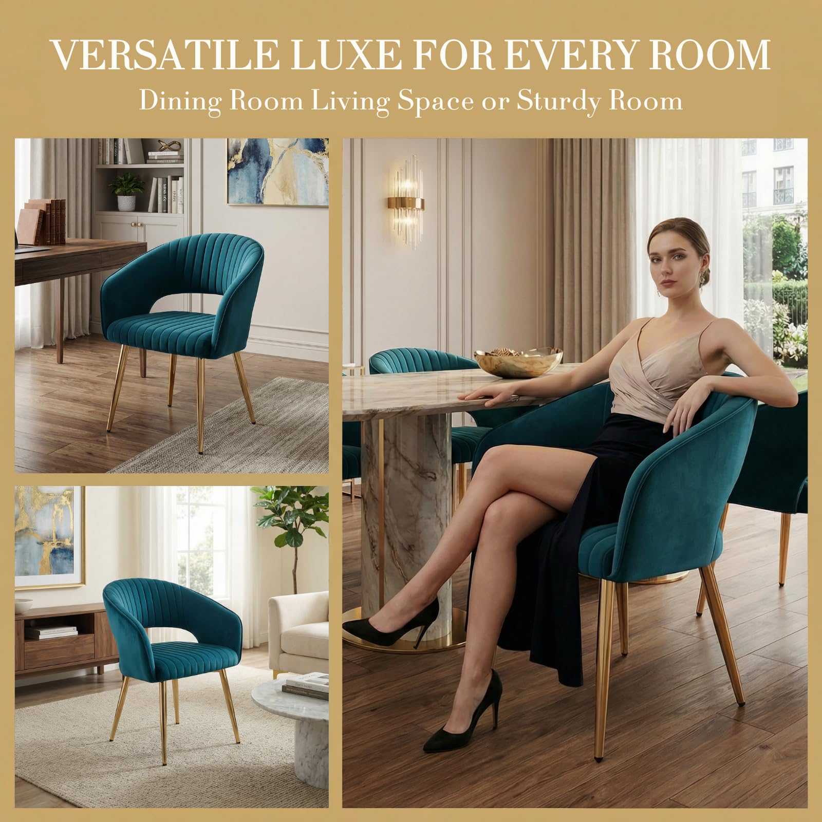 Hollow Back Modern Dining Chairs Set of 2 - 3059DC