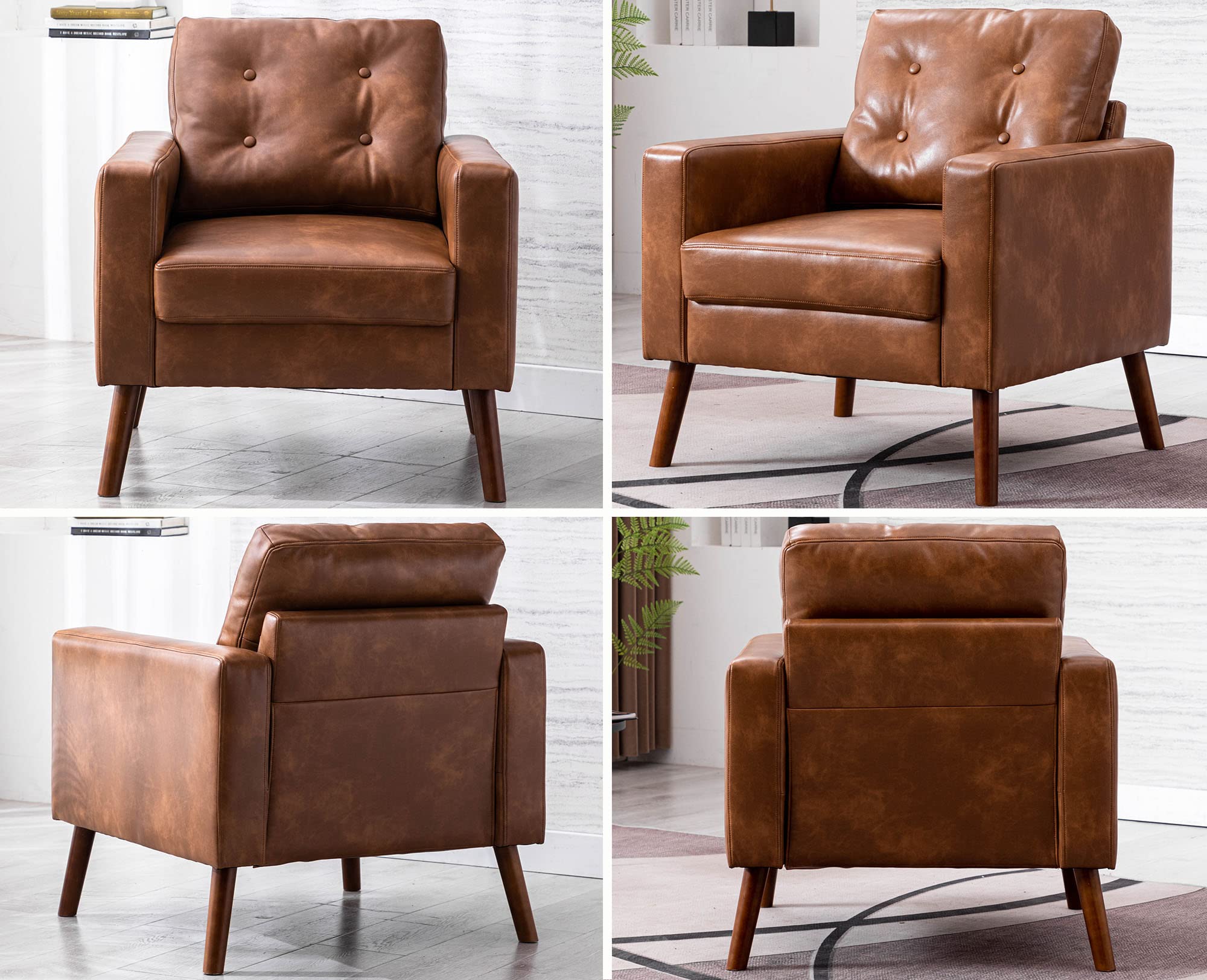 VESCASA Mid Century Modern Tufted Accent Chair 1 PCS - XX16AC