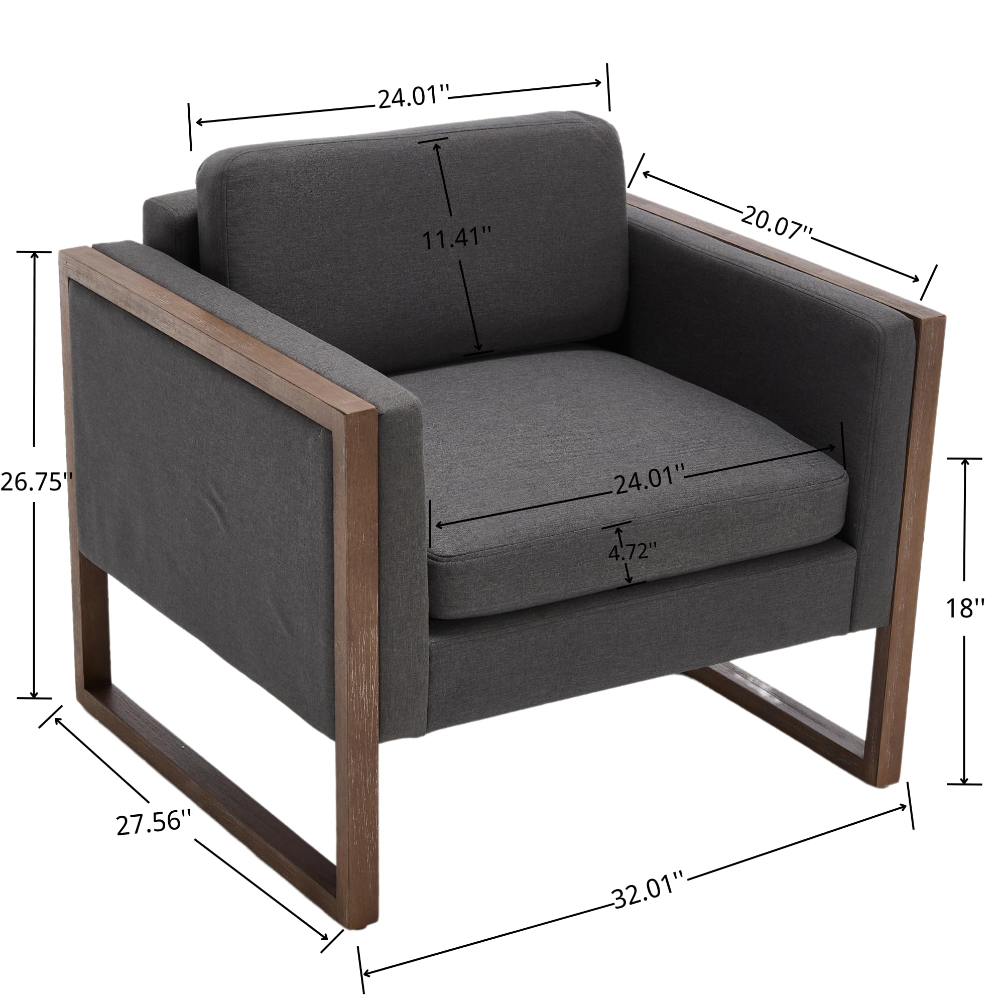 EALSON French Country Accent Chair with Brushed Legs 1 PCS - XX080AC