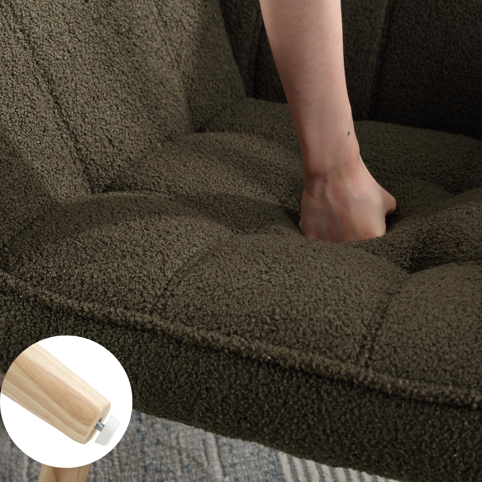 ROCITY 48" Modern Velvet Small Loveseat Sofa - 8904AC