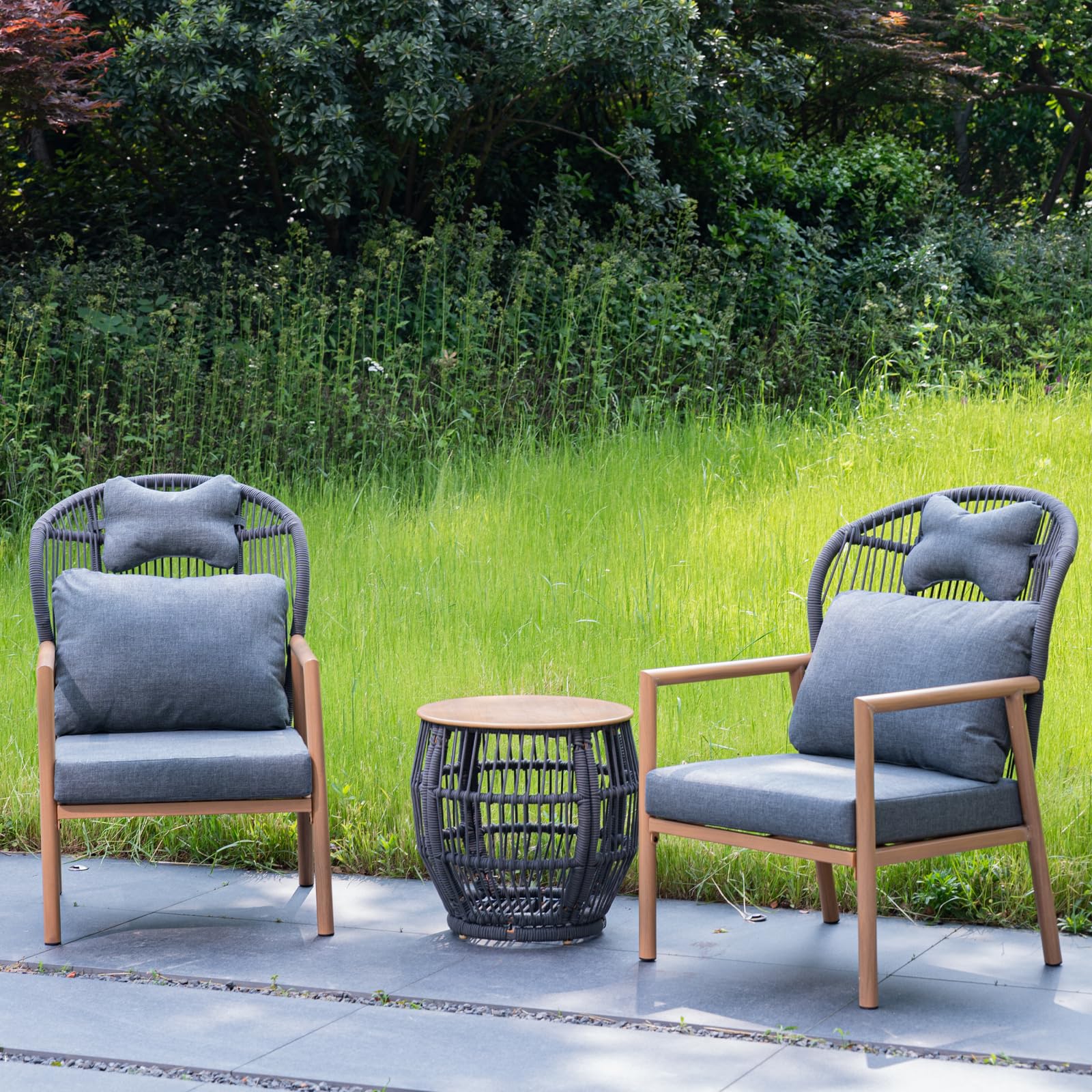 Outdoor Furniture Set with Storage Table 3 PCS - 25001SE