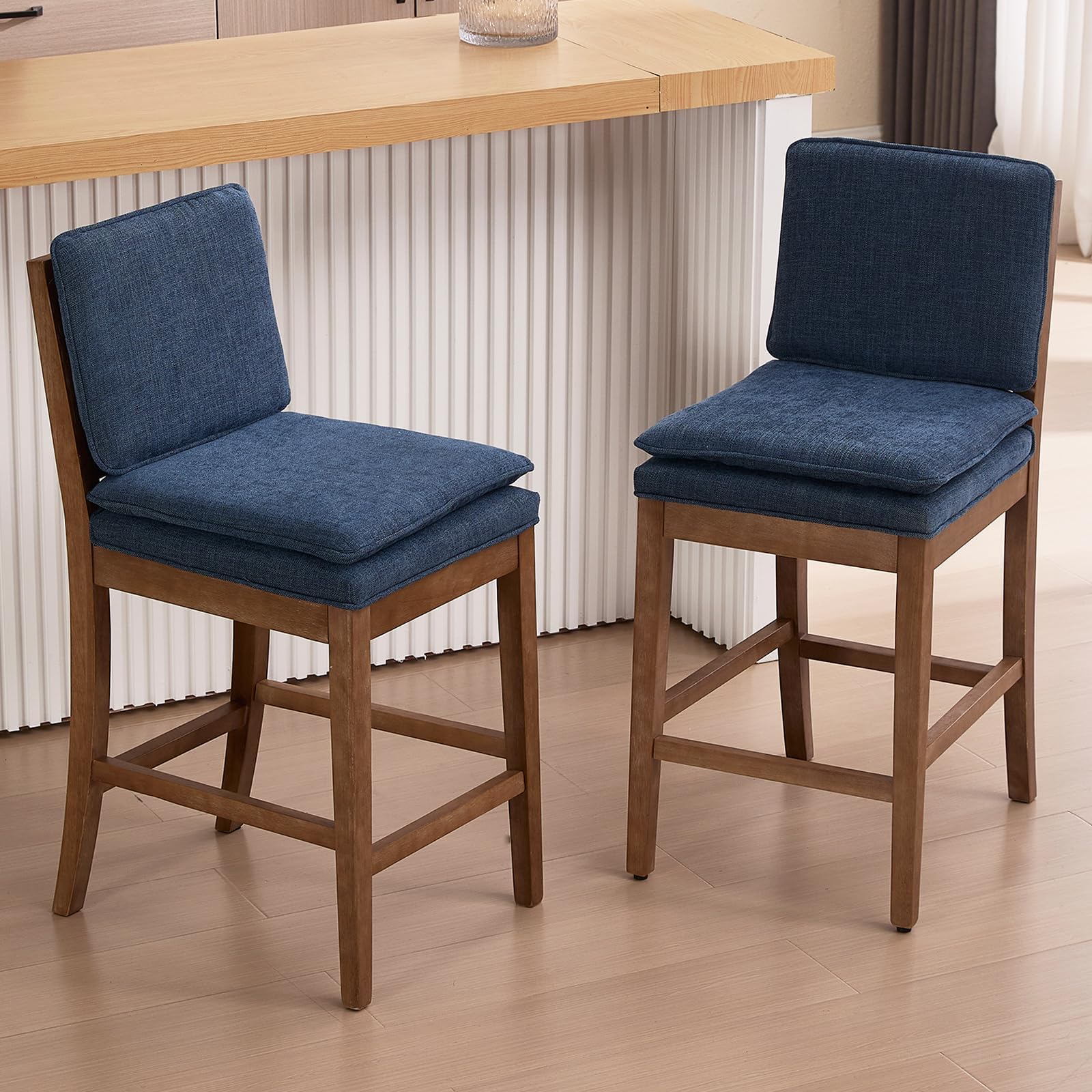 Janoray 26” Removable Double Cushion Counter Height Bar Stools Set of 2 - 5825CS