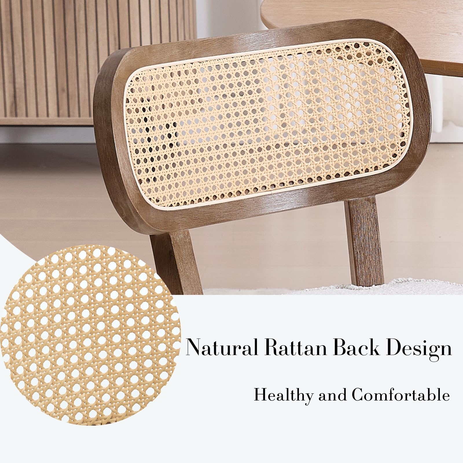 Janoray Rattan Cane Back Dining Chairs Set of 2 - 10084DC