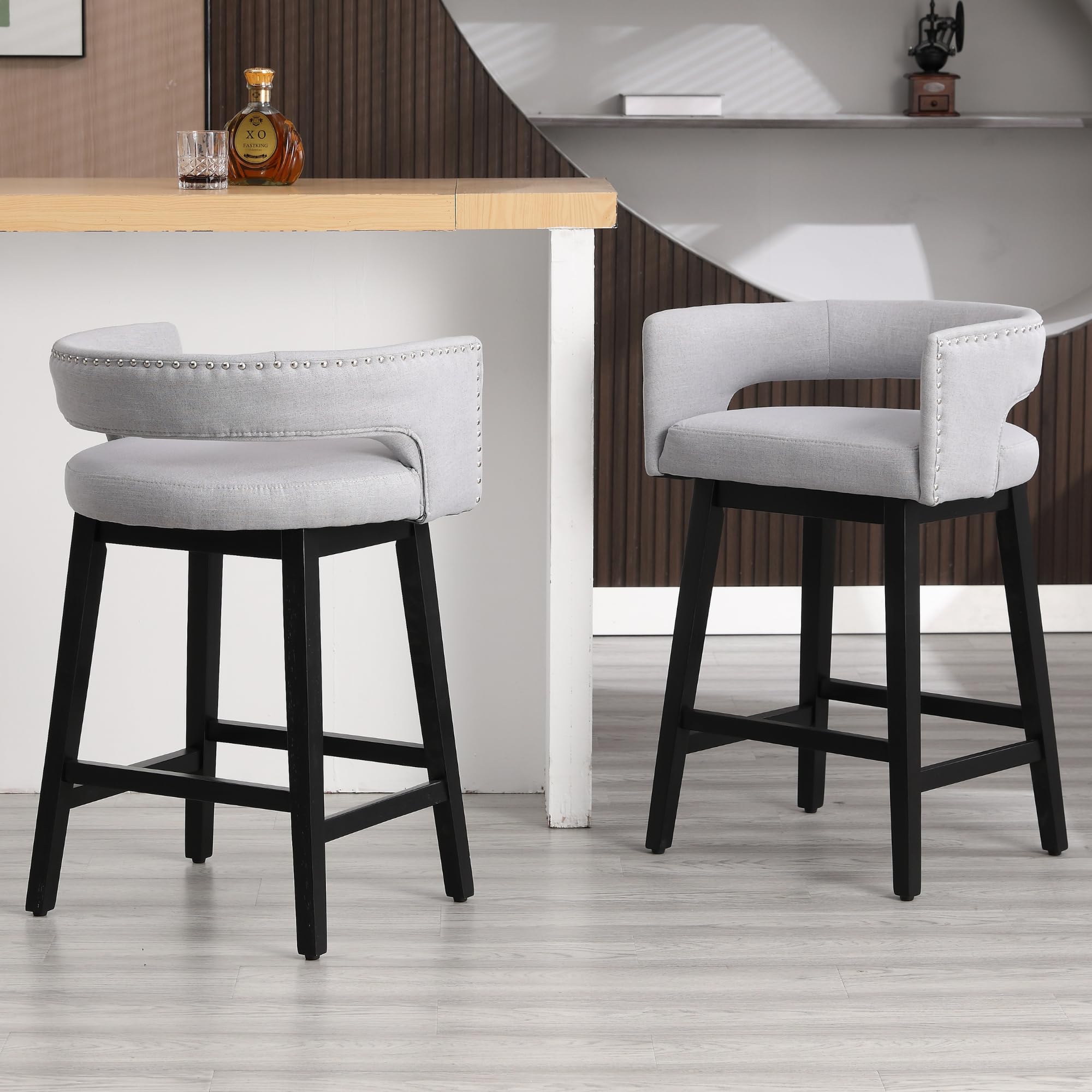 VESCASA 26-inch Hollow Back Bar Stools Set of 2 - 5497CS