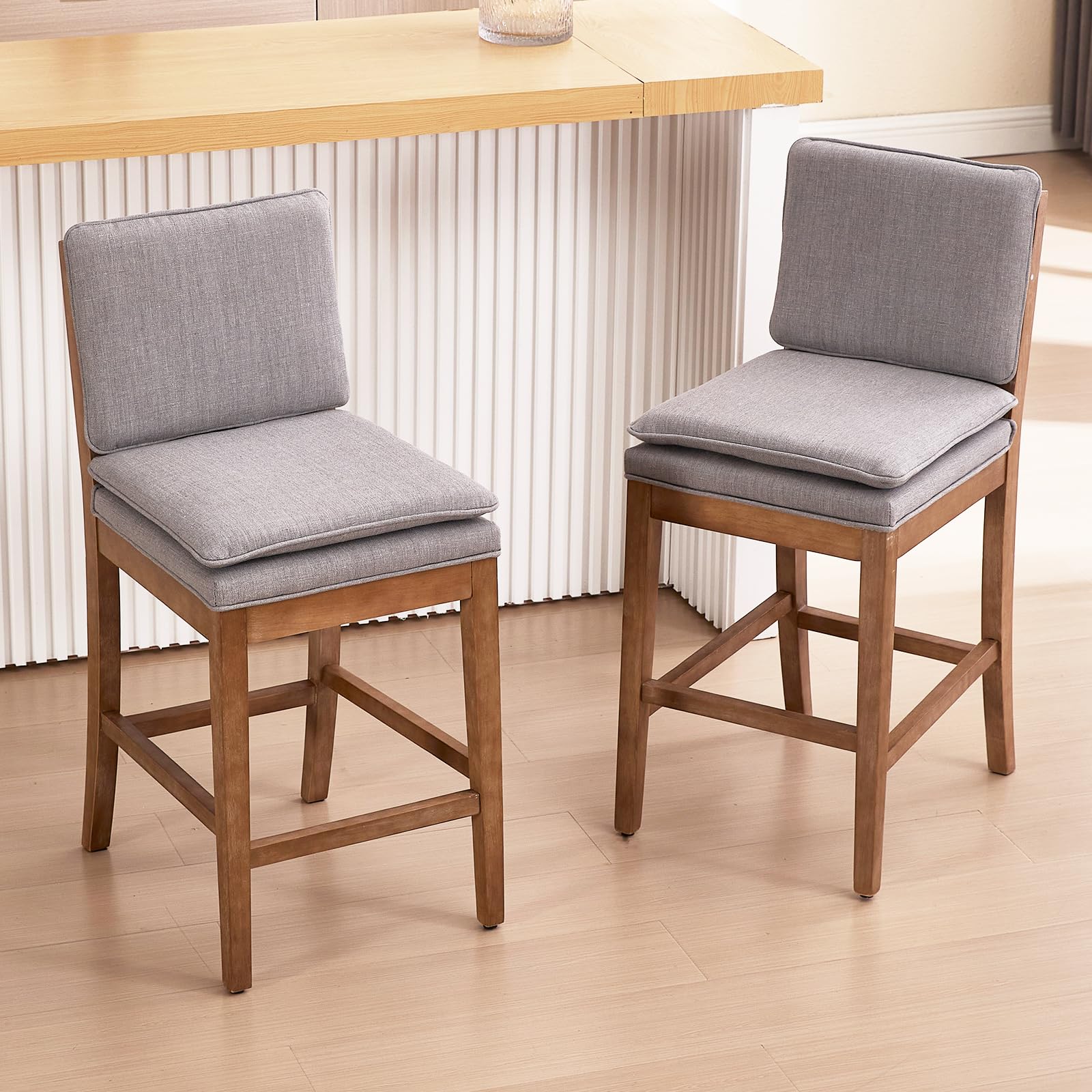 Janoray 26” Removable Double Cushion Counter Height Bar Stools Set of 2 - 5825CS