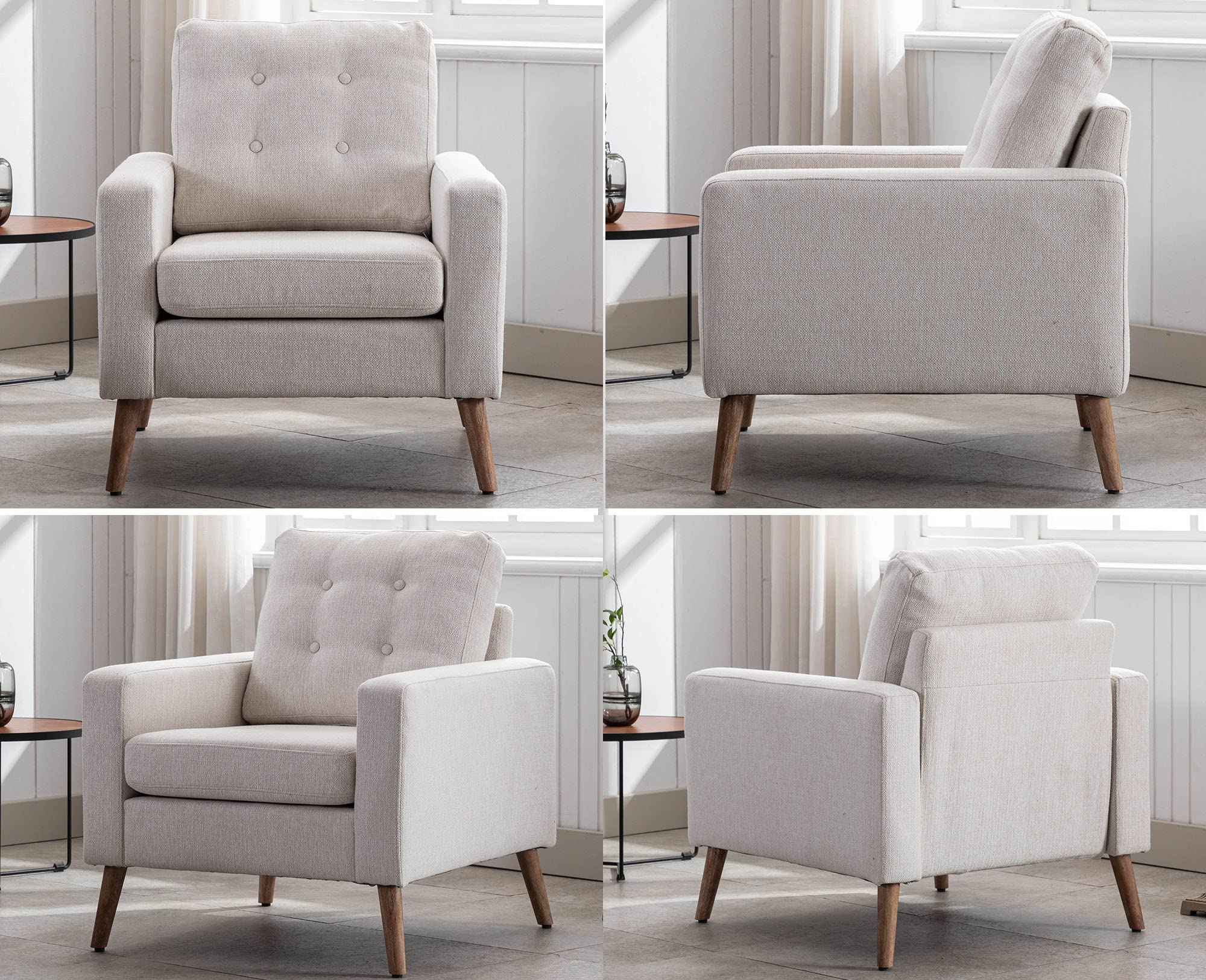 VESCASA Mid Century Modern Tufted Accent Chair 1 PCS - XX16AC
