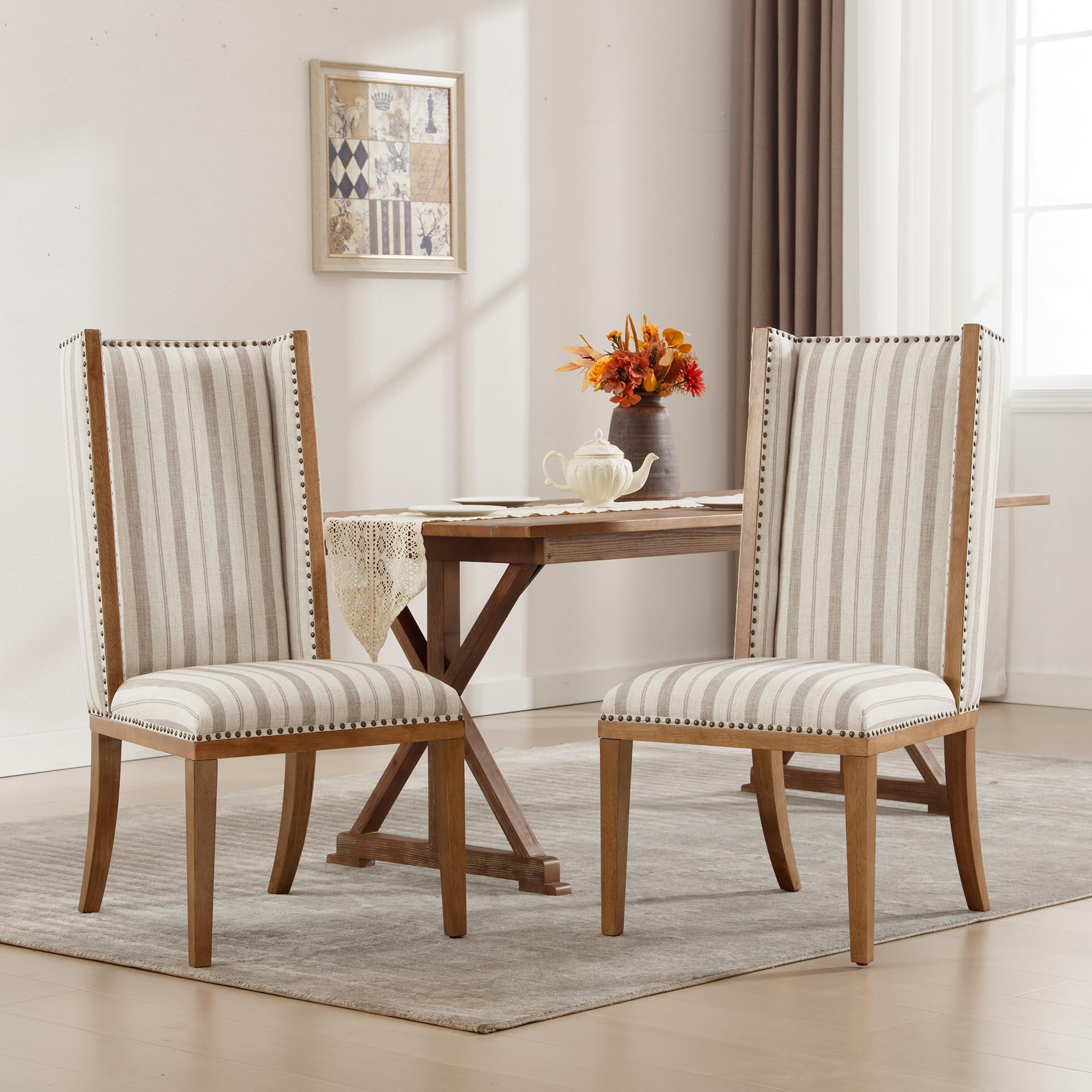 Mid Century High Back Dining Chairs Set of 2 - XX001DC