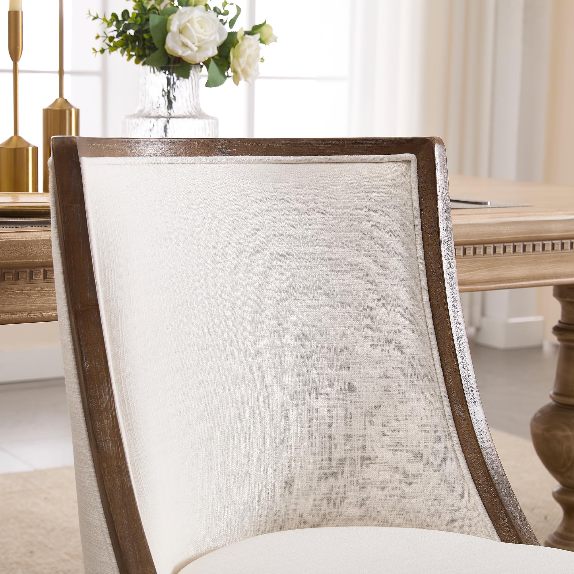 Kmax Farmhouse Curved High Back Dining Chairs Set of 2 - 02111DC