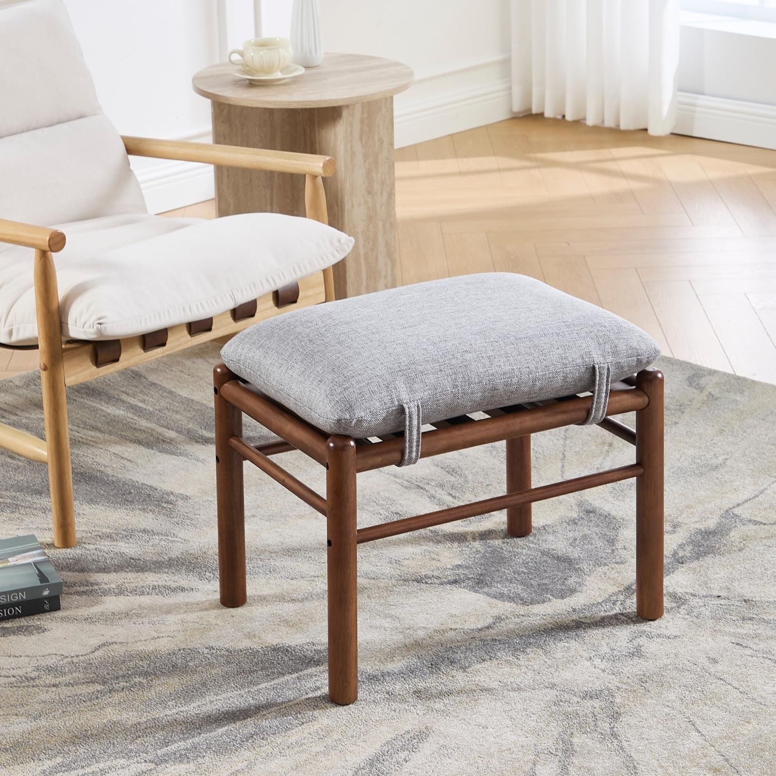 Janoray Wood Footstool Ottoman 1 PCS - 0100OT
