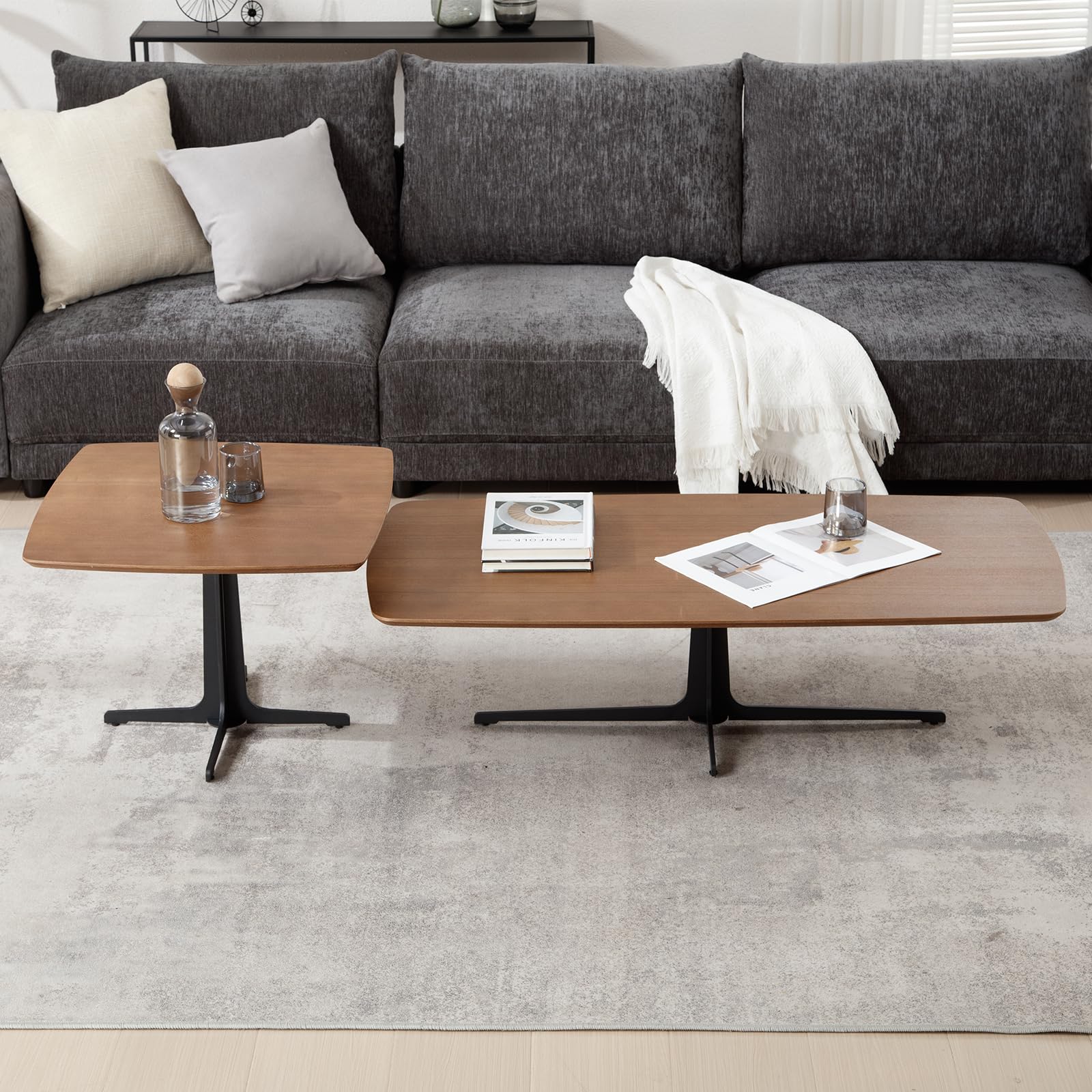 Kmax 47" Modern Rectangular Coffee Table Set of 2 - 23126CT