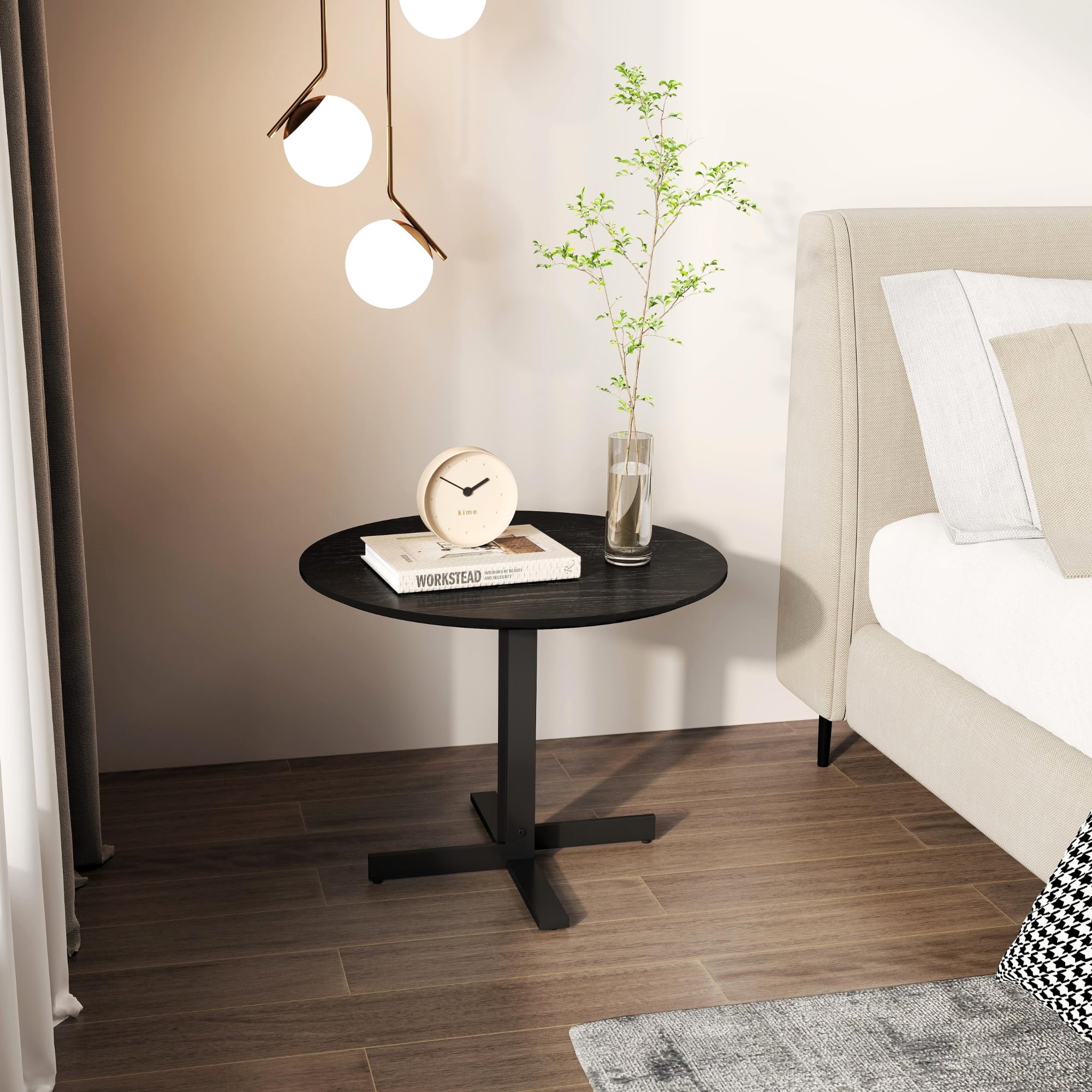 ROCITY 23.5"W Black Round Coffee Table - 63202CT