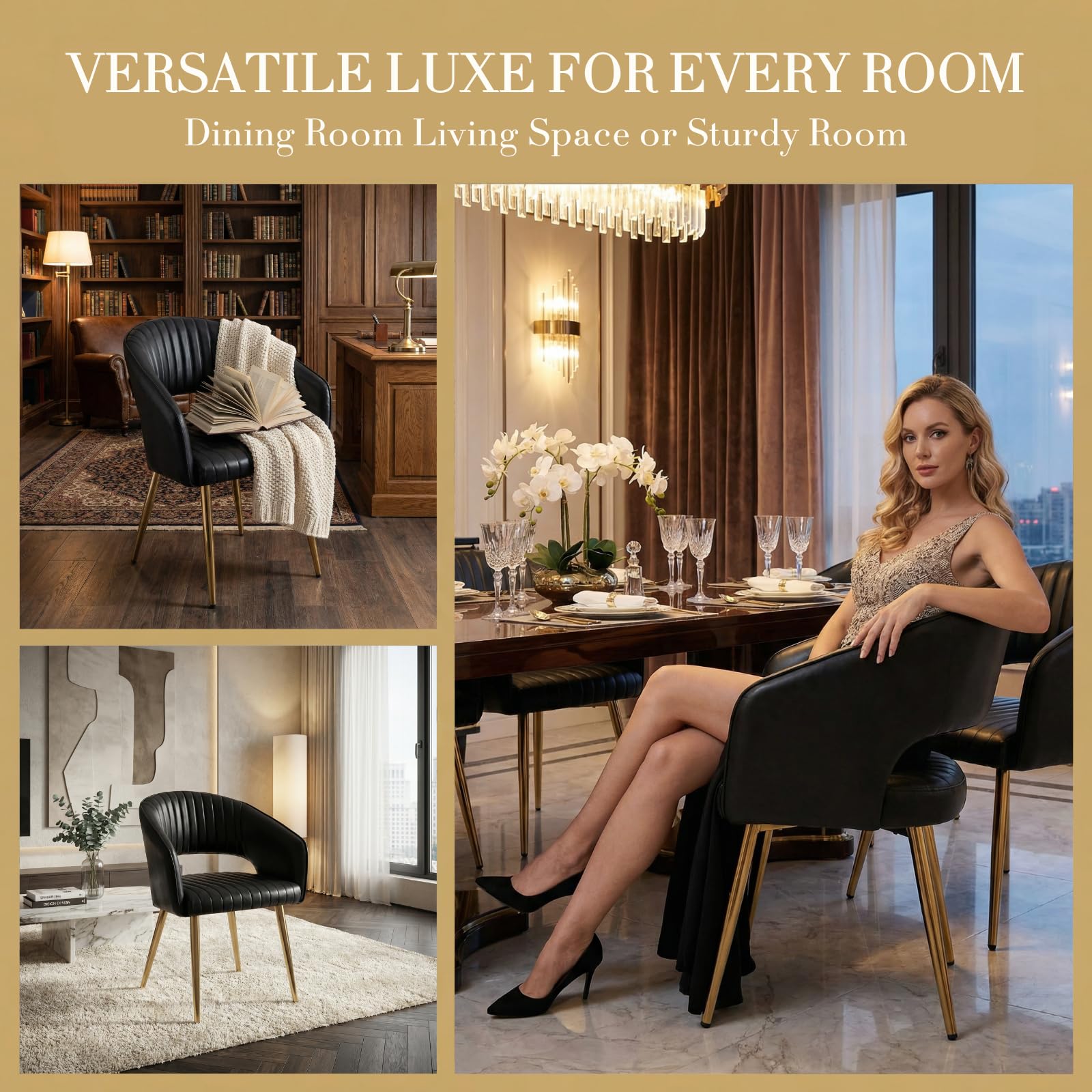 Hollow Back Modern Dining Chairs Set of 2 - 3059DC