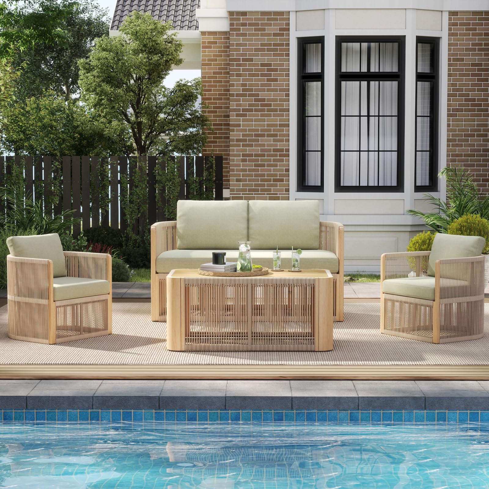 Janoray Woven Rope Outdoor Armchair Set of 2 - 1621AC