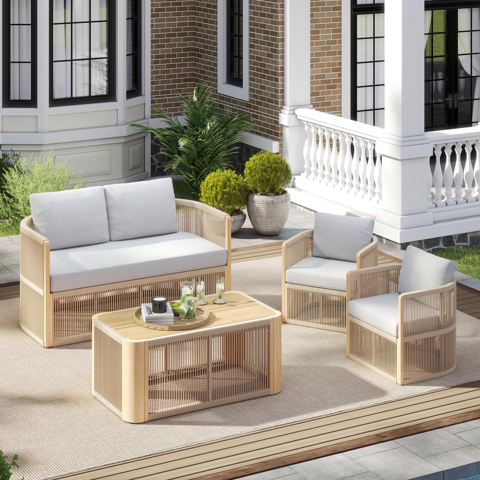 Janoray Woven Rope Outdoor Armchair Set of 2 - 1621AC