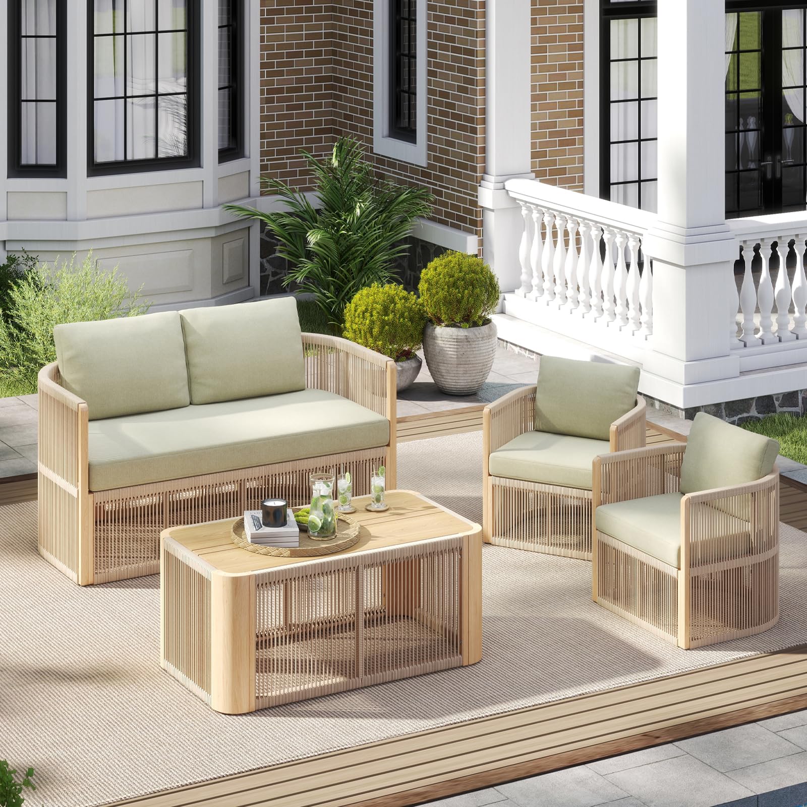 Janoray Woven Rope Outdoor Armchair Set of 2 - 1621AC