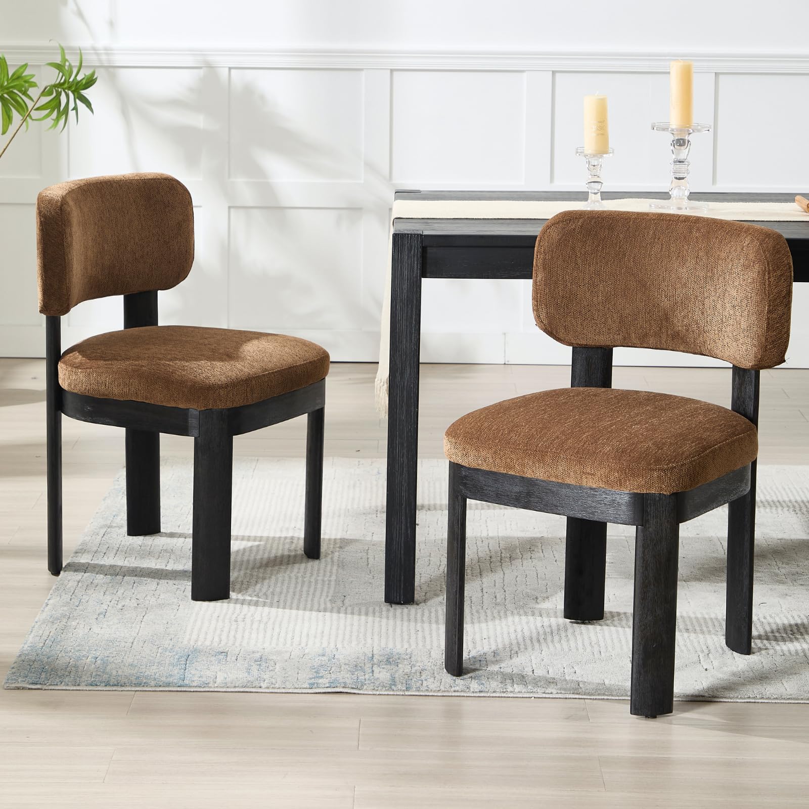 Curved Backrest Dining Room Chairs Set of 2 - 10086DC