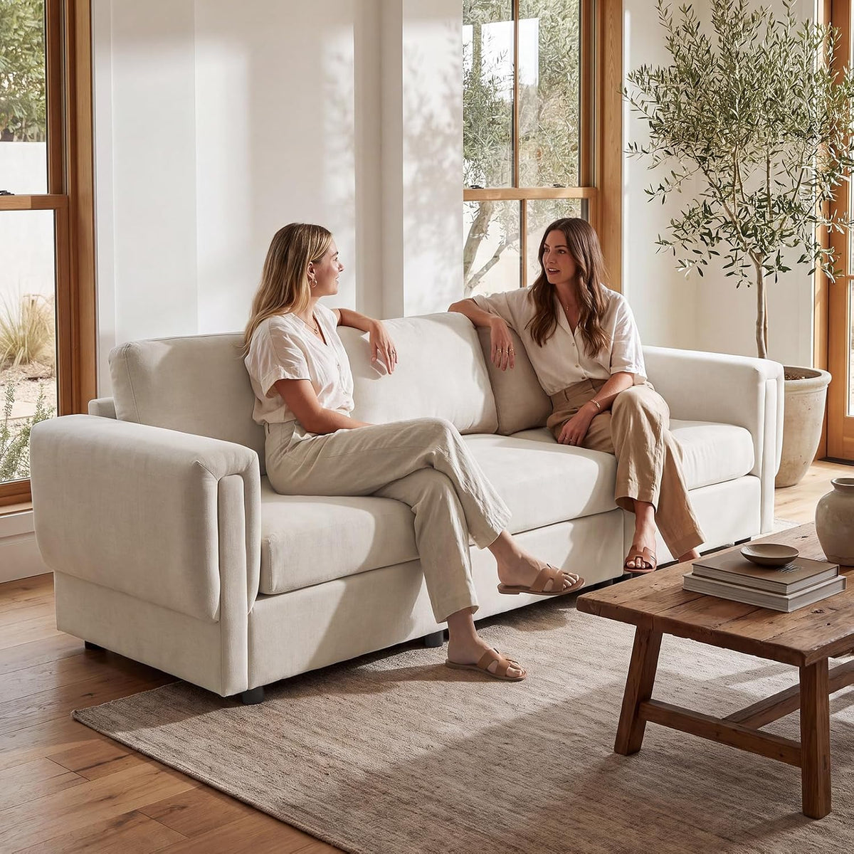 88" Modern Chenille 3-Seater Modular Sofa