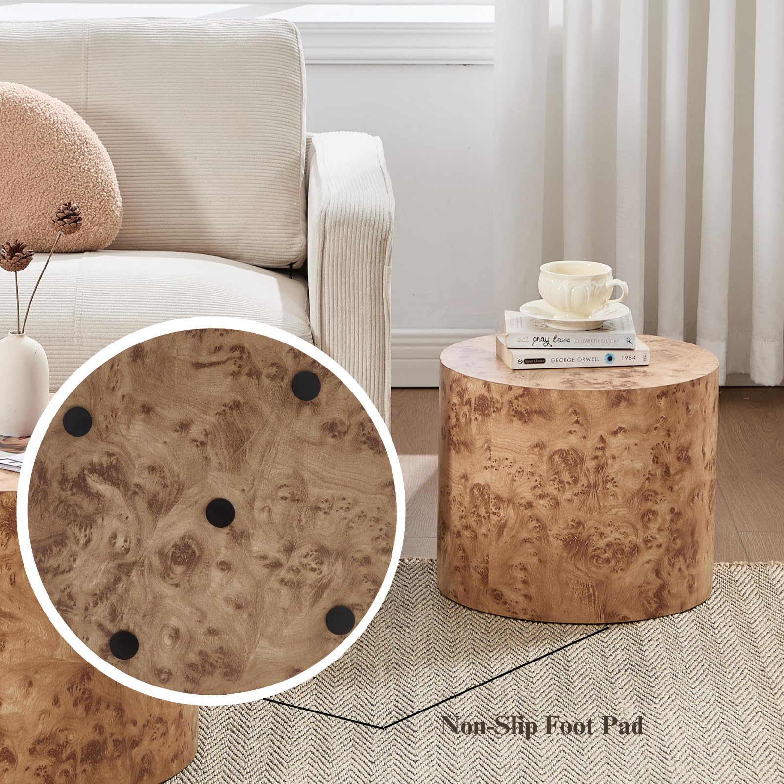 CIMOTA Round Wood Nesting Coffee Table Set of 2 - 24060CT