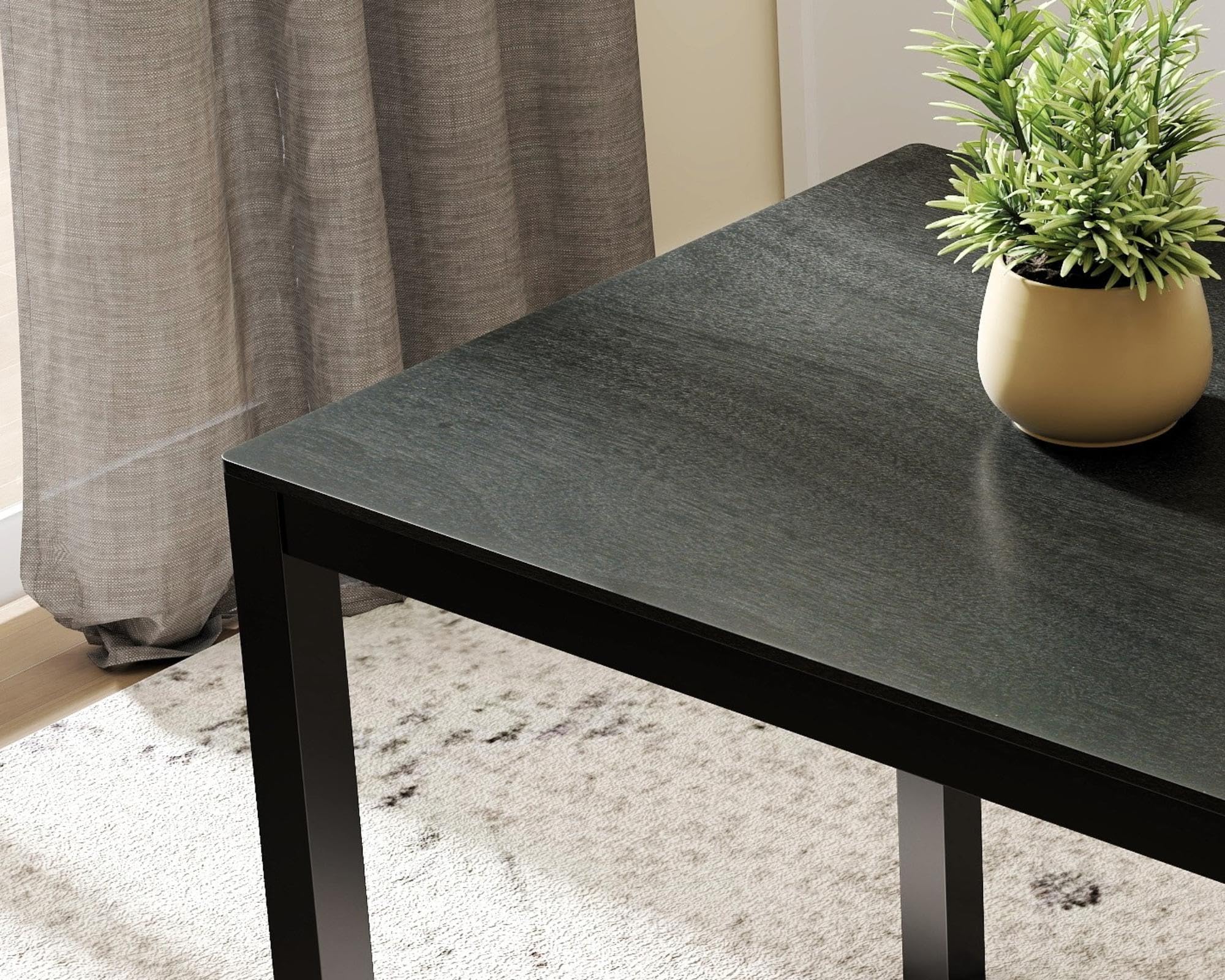 VESCASA Modern Black Solid Wood Dining Desk - 2022