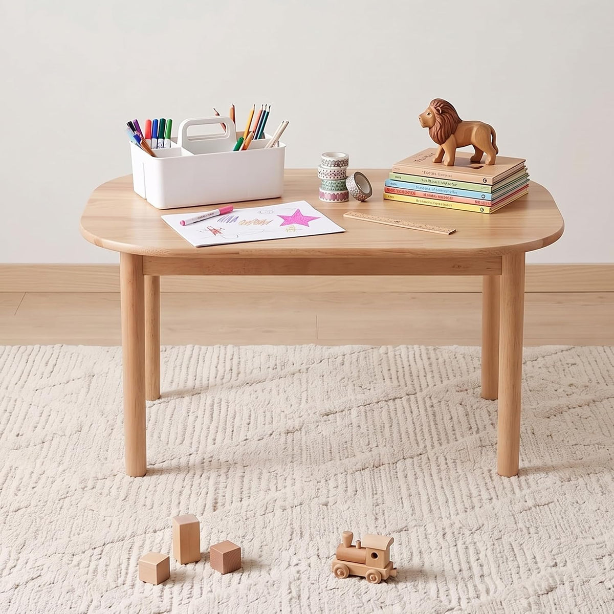 36" Solid Rubberwood Kids Activity Table