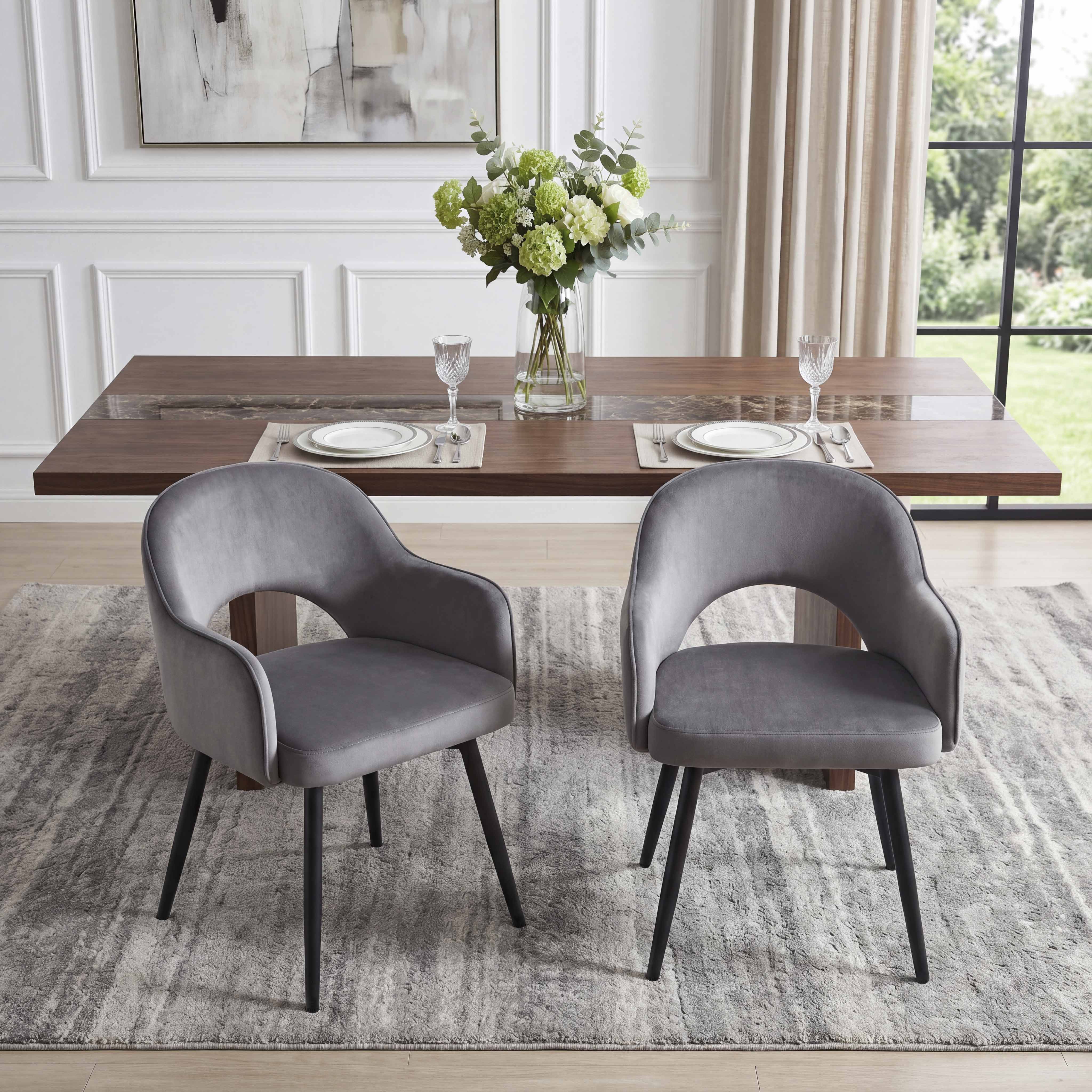 Swivel Kitchen Dining Chairs Set of 2 - 19027DC