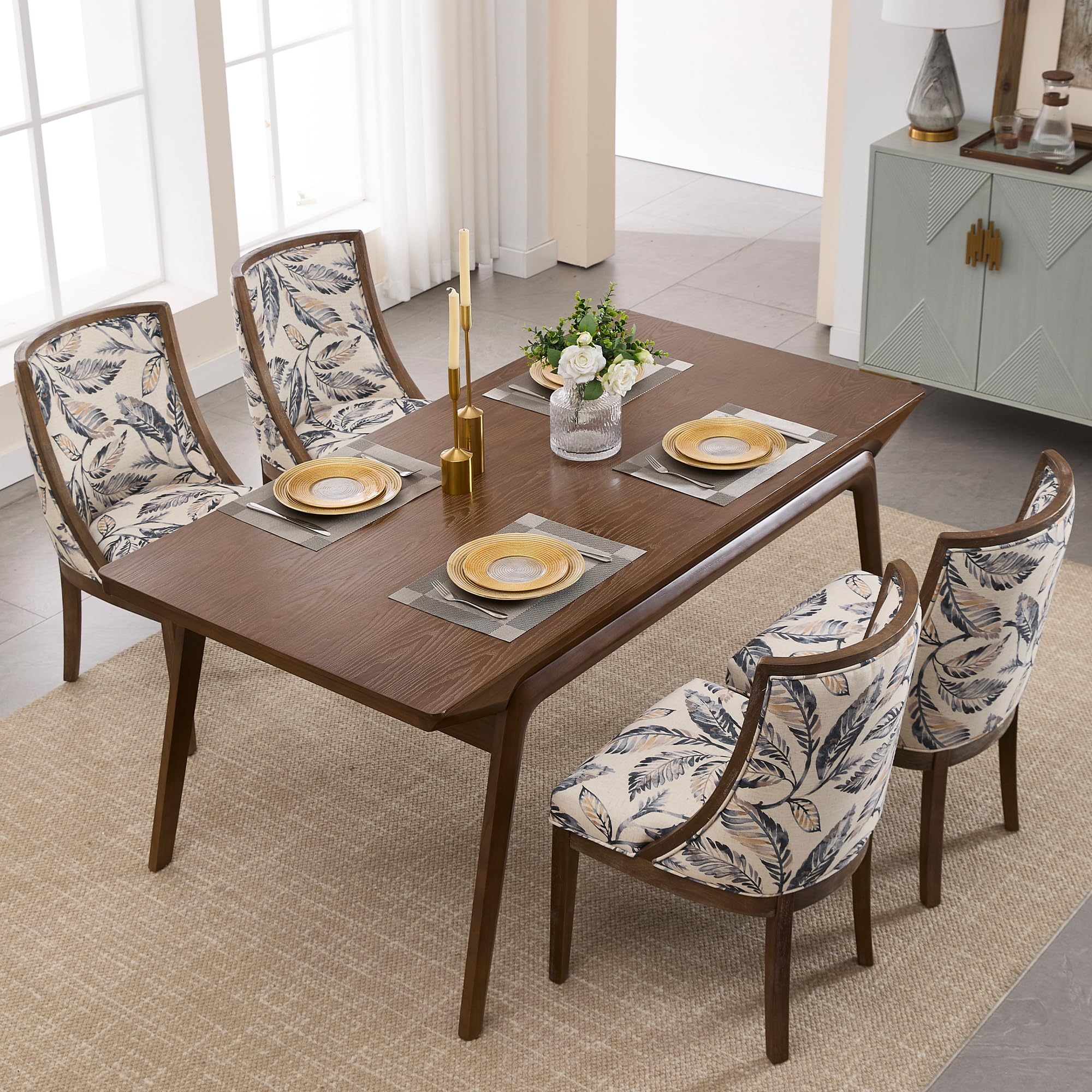 Kmax Farmhouse Curved High Back Dining Chairs Set of 2 - 02111DC